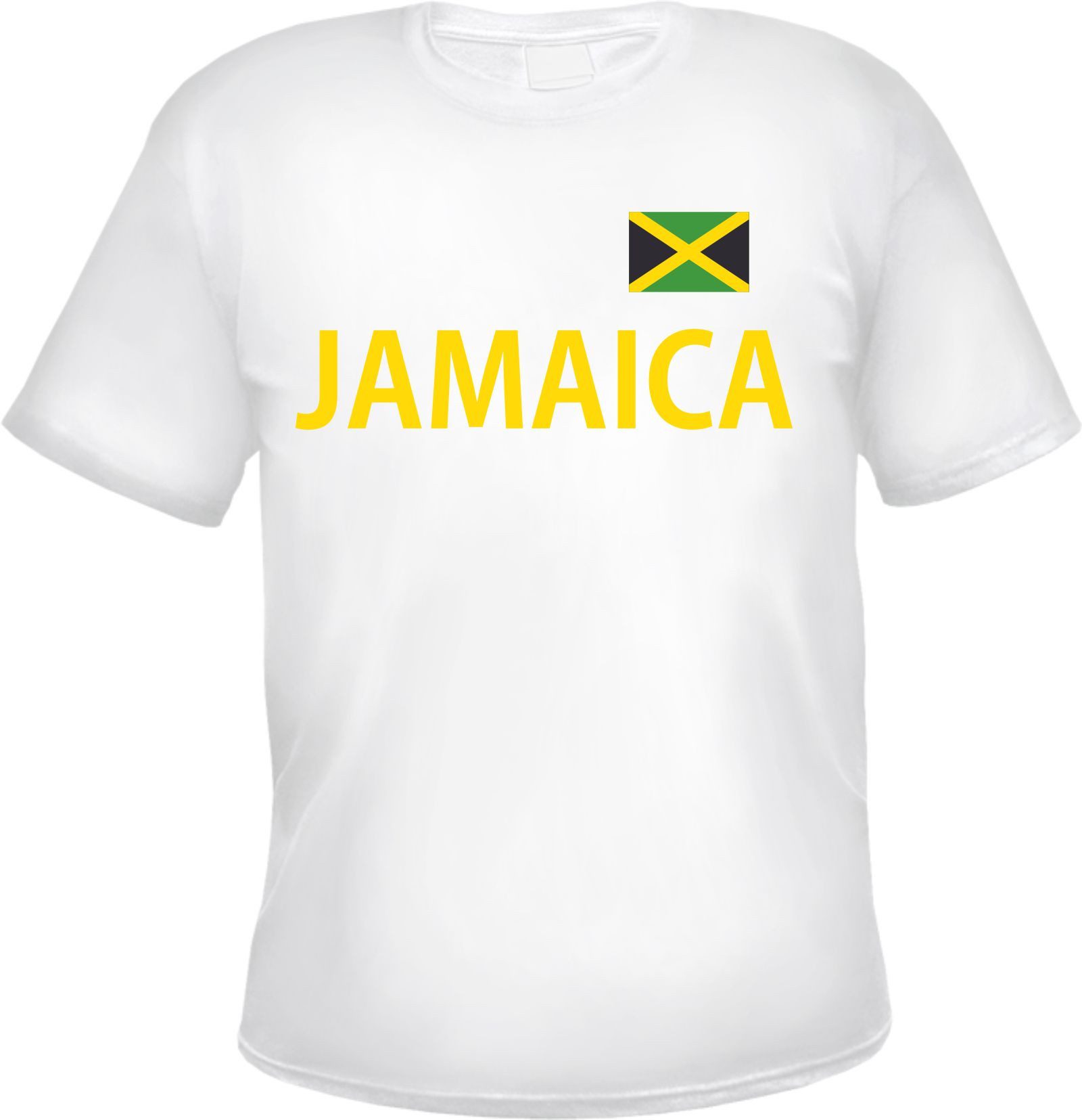 HB-Druck T-Shirt Jamaica Herren T-Shirt - Blockschrift mit Flagge - Tee Shirt Jamaika aus 100% Baumwolle mit strapazierfähigem Aufdruck