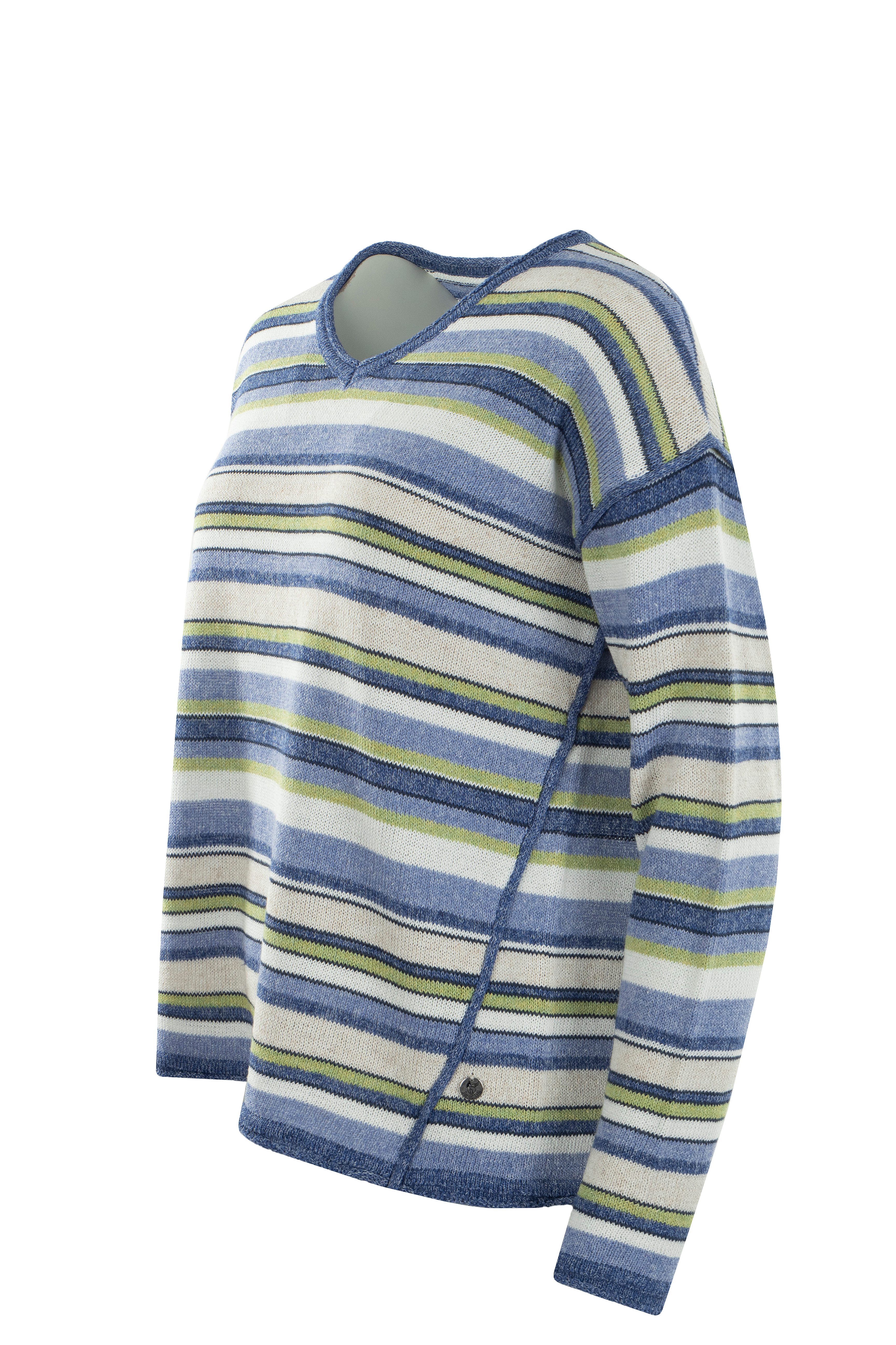 Hajo Rundhalspullover Damen Pullover in Leinenoptik günstig online kaufen