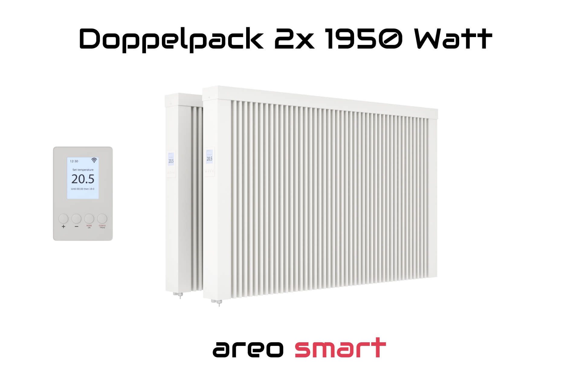 eVARMO Elektro-Heizkörper Paketset Flächenspeicherheizung areo smart 1950, günstig online kaufen