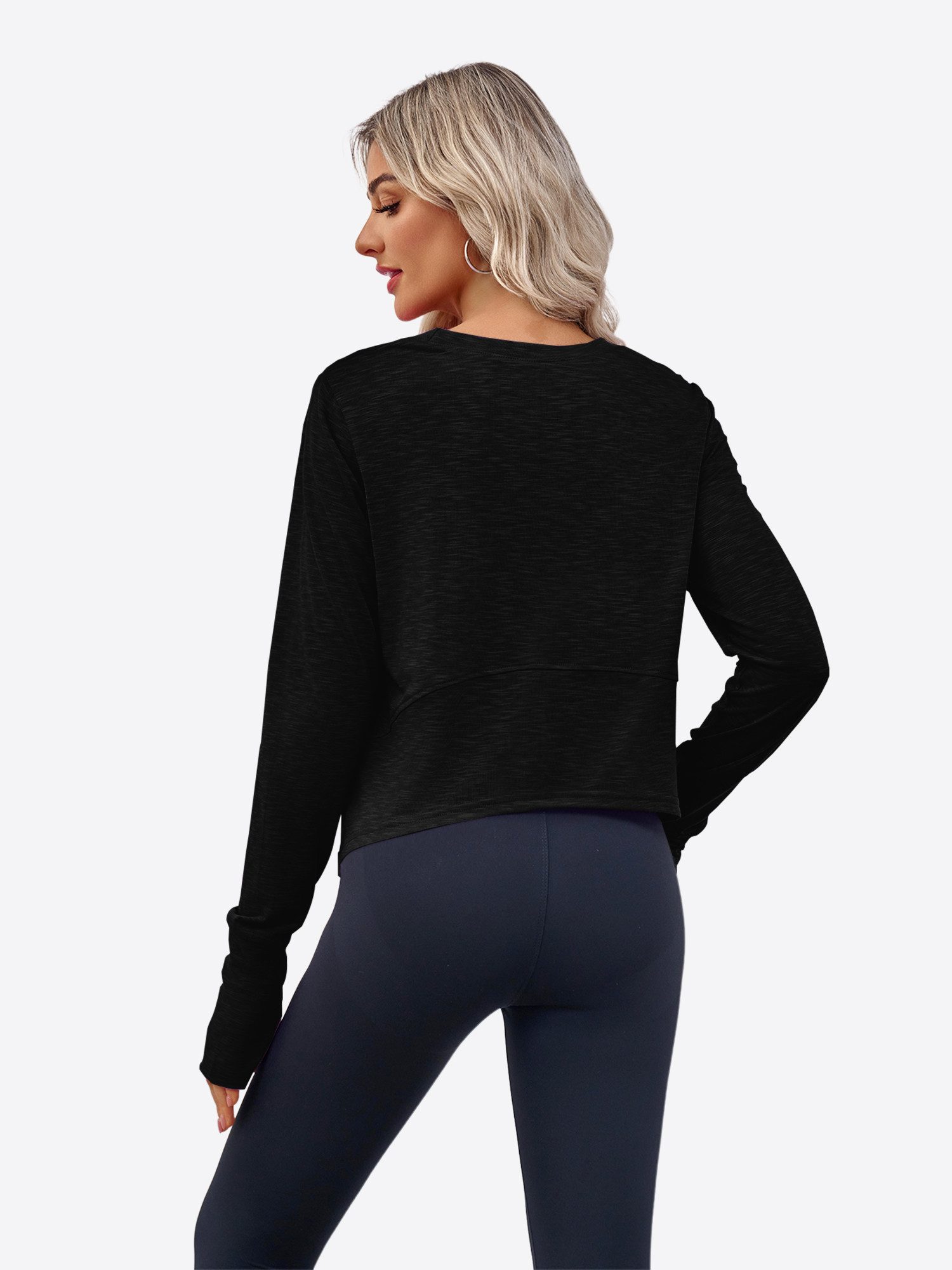 Imily Bela Yoga & Relax Shirt Damen Langärmliges Rundhals Kurzes Hemd (Pack günstig online kaufen