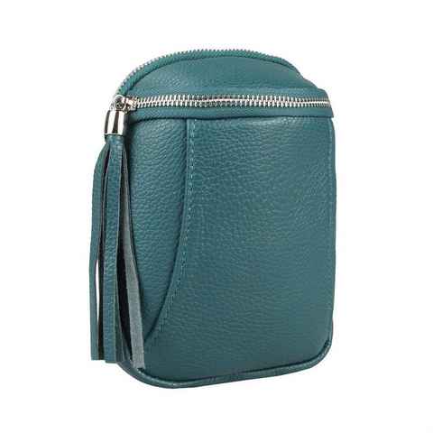 ITALYSHOP24 Schultertasche Made in Italy Damen Leder Tasche CrossBody, als Handytasche, CrossOver, Umhängetasche tragbar