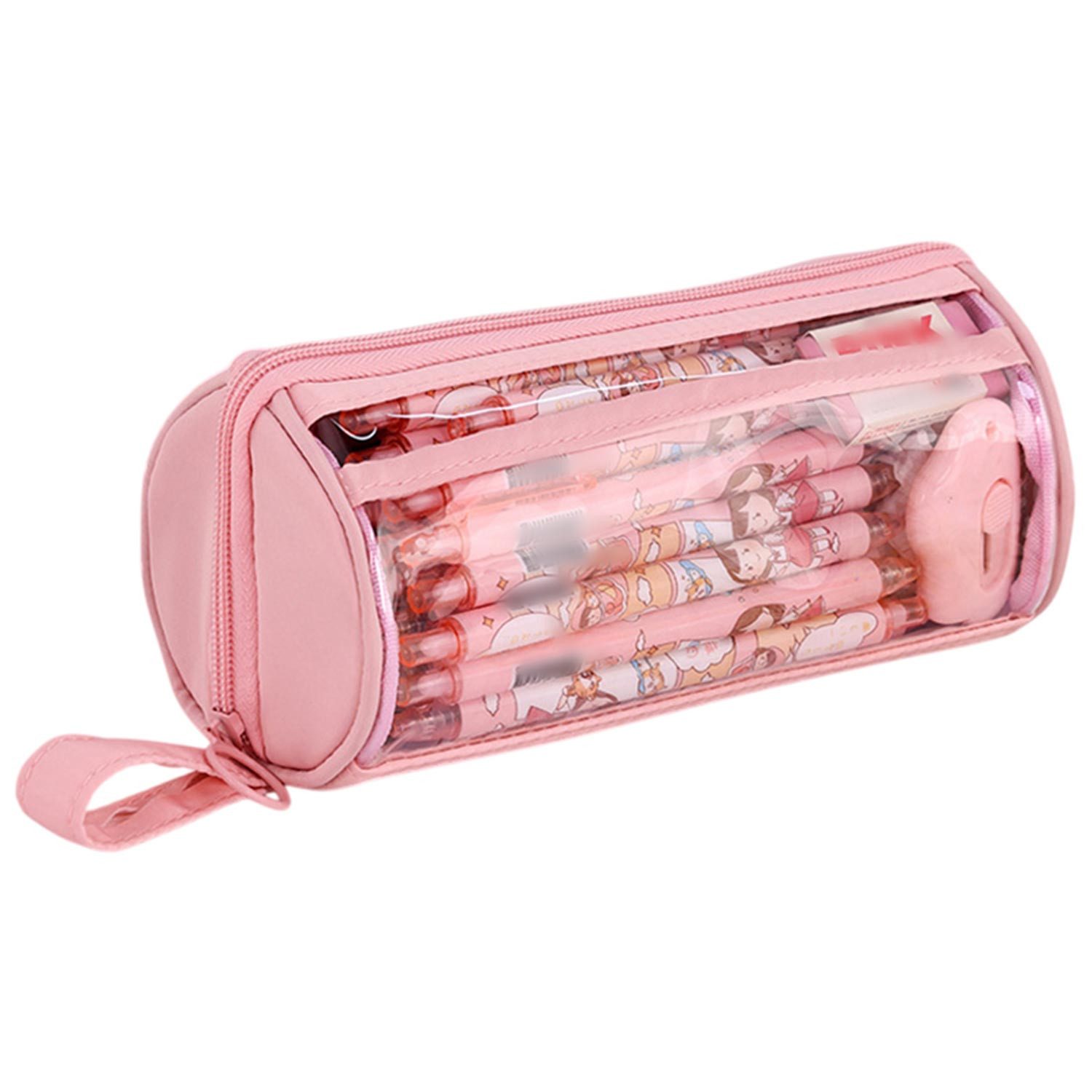 Refttenw Federmäppchen Groß Mäppchen,Transparentes Federtaschen,mit Tragegriff