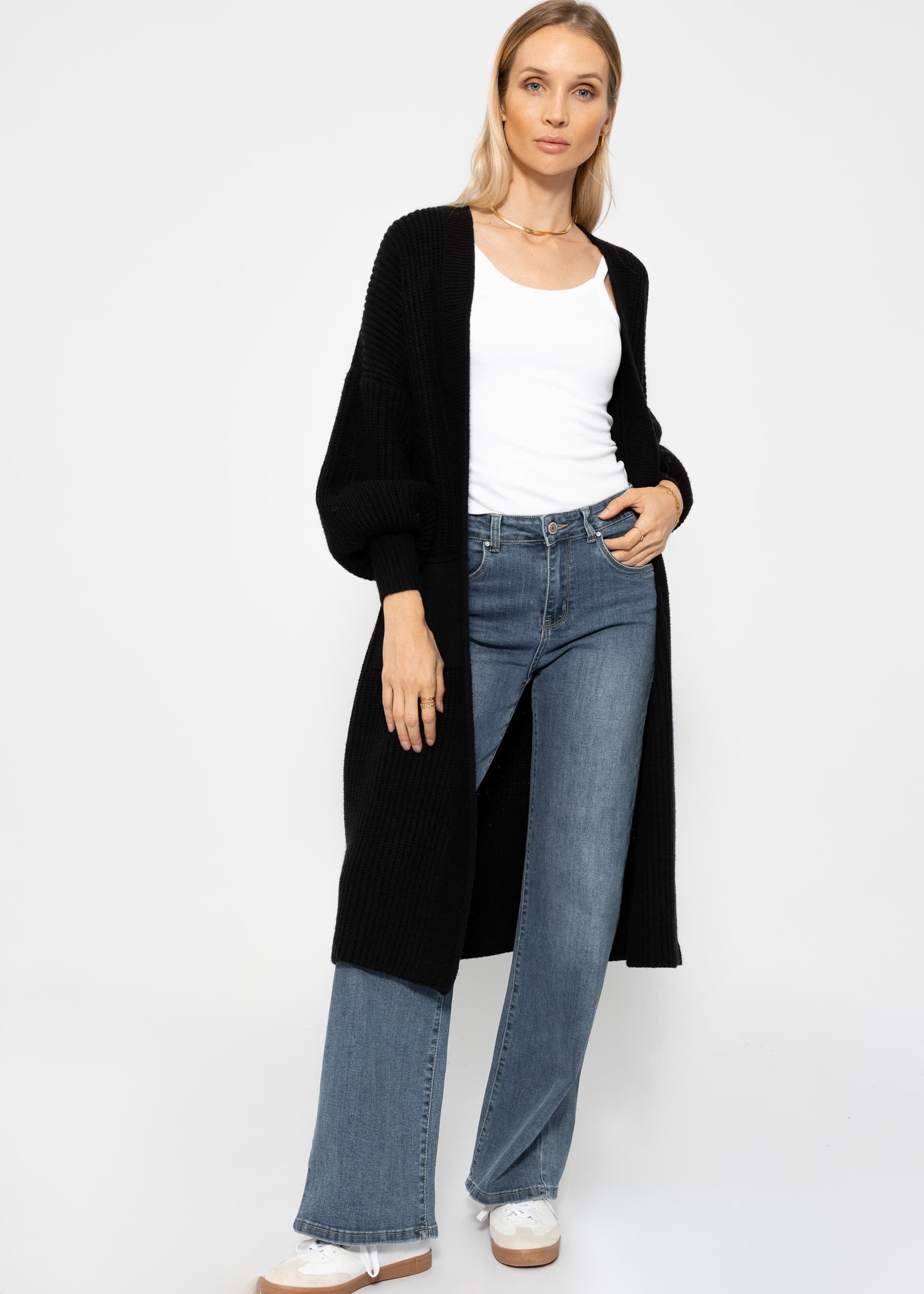 SASSYCLASSY Cardigan Oversize Strickjacke Damen lang günstig online kaufen