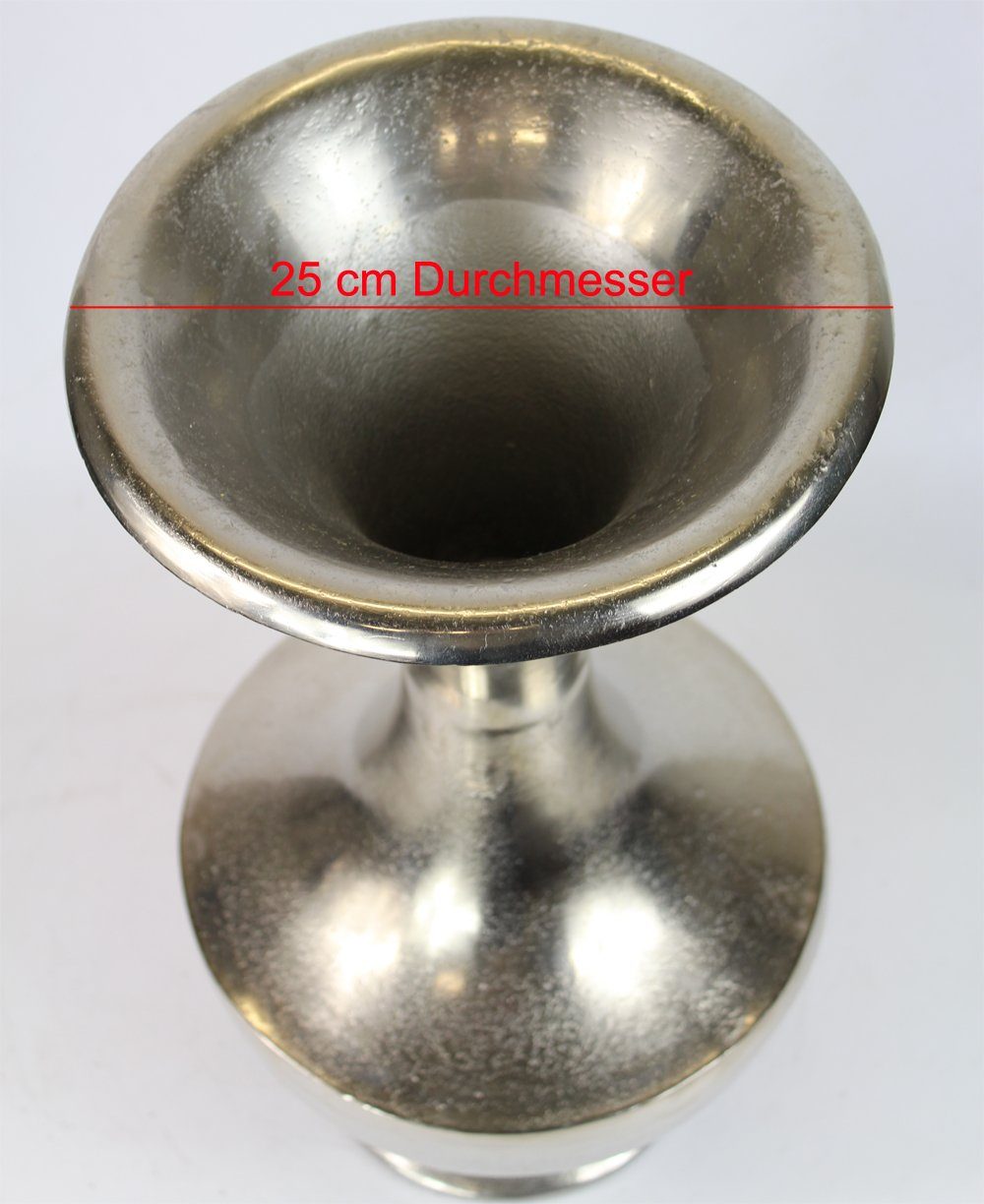 silber Pokalvase Vase Arnusa Blumenvase 50 Metall Bodenvase cm Dekovase hoch, Dekoration Aluminium elegante