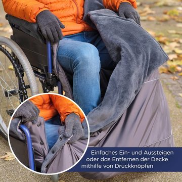 novely® Fußsack OWEN PRO Fußsack Rollstuhl Soft Fleece Thermo Rollstuhlsack, Wetterfest; Thermo-warm und Ultraweich