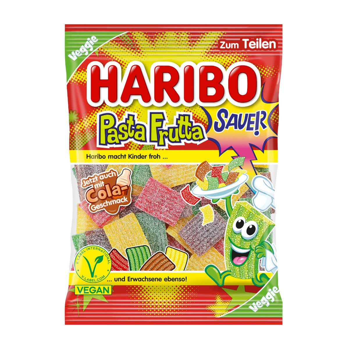 HARIBO Süßigkeit, Haribo Pasta Frutta saures Fruchtgummi leckere Streifen 160g