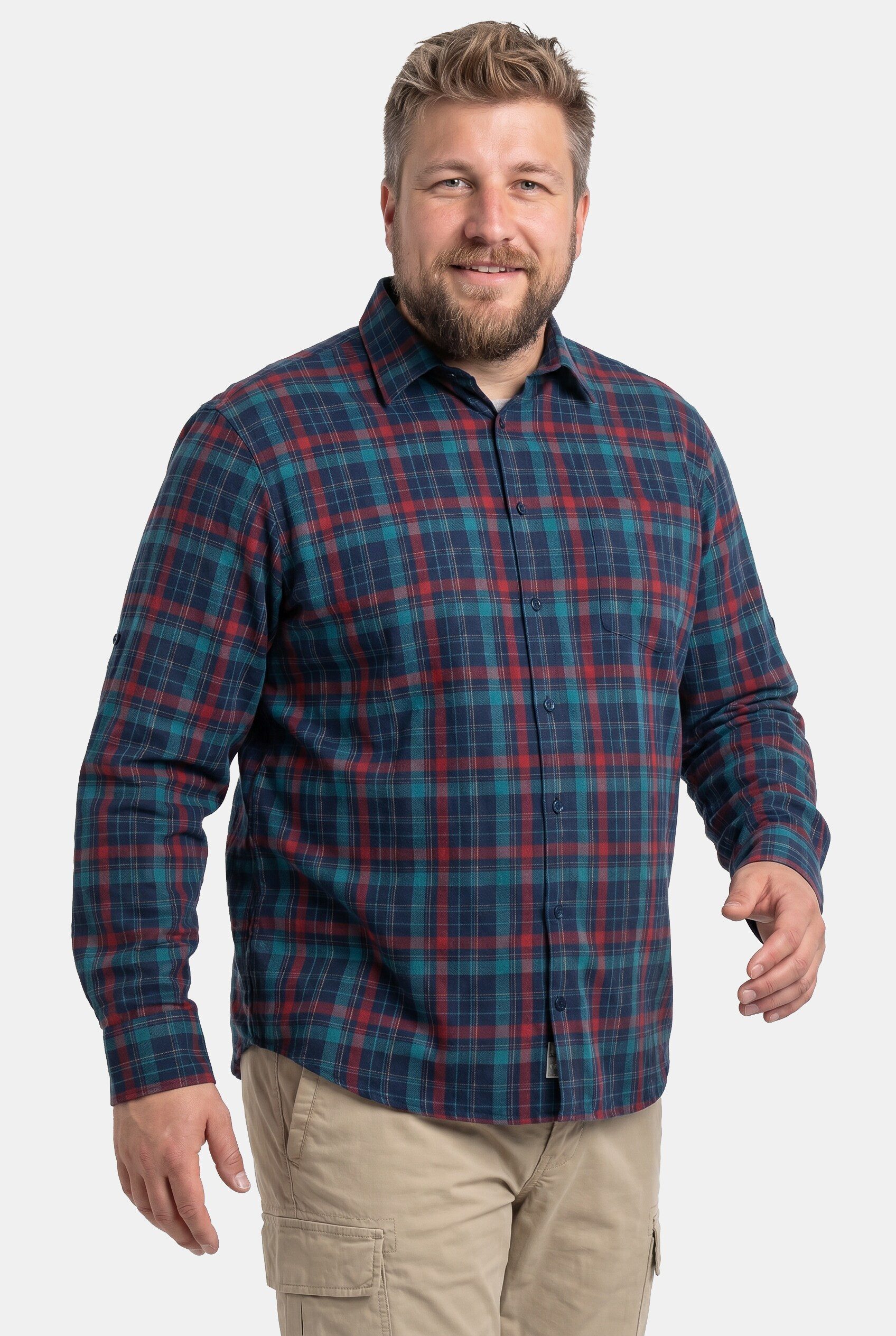 Men Plus Businesshemd Karohemd Langarm Kentkragen Comfort Fit bis 8 XL