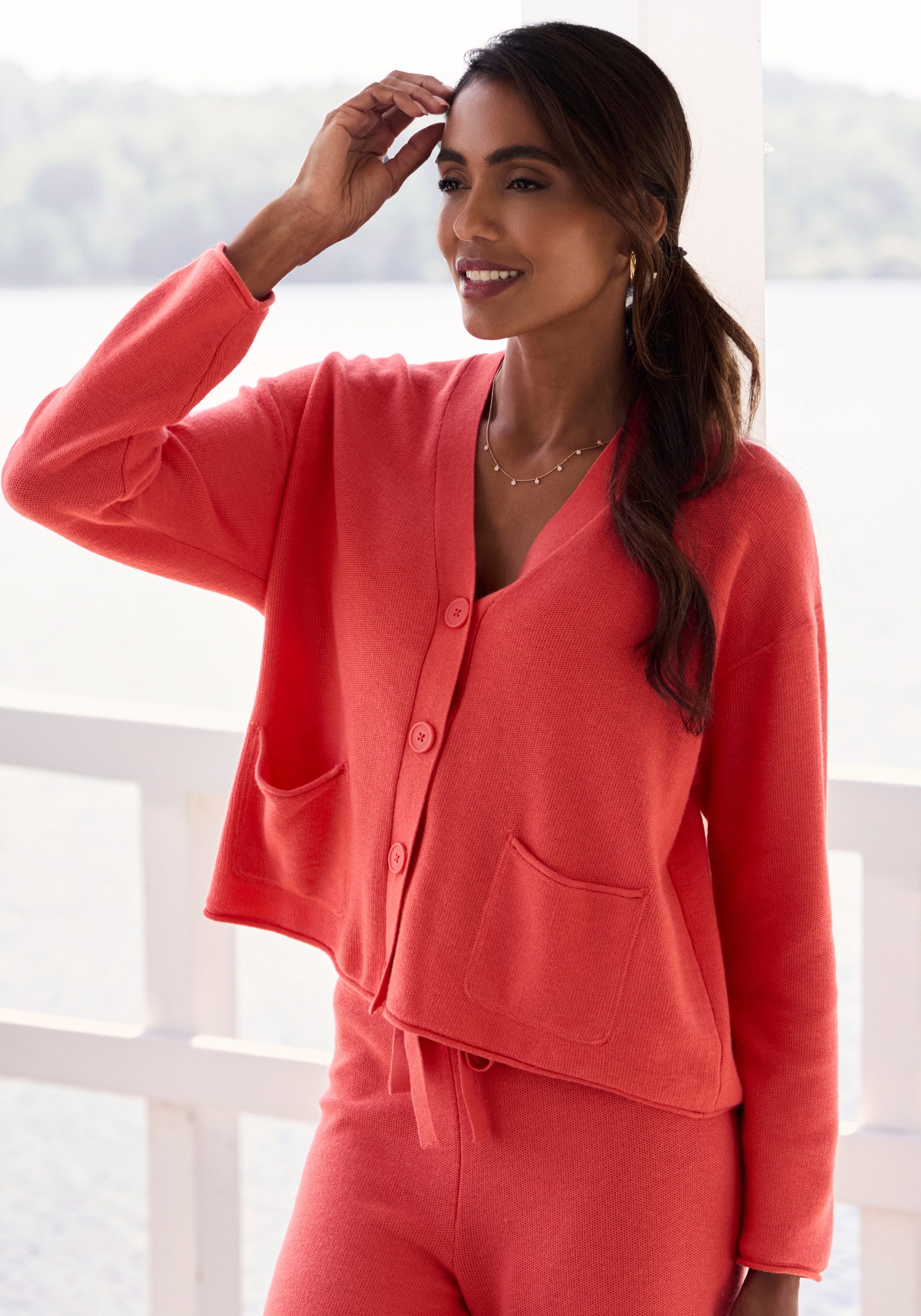 Elbsand Strickjacke aus hochwertigem Feinstrick, Loungewear