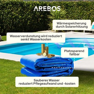 Arebos Solarabdeckplane Wärmeplane Solarfolie Solarplane Solarheizung Pool Heizung 120mic (Stück, blau), 120mic