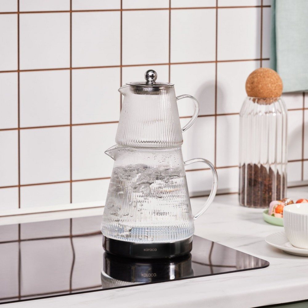 Teekanne Karaca Keops XL Glas Teekanne Turkische Teekocher Wasserkocher