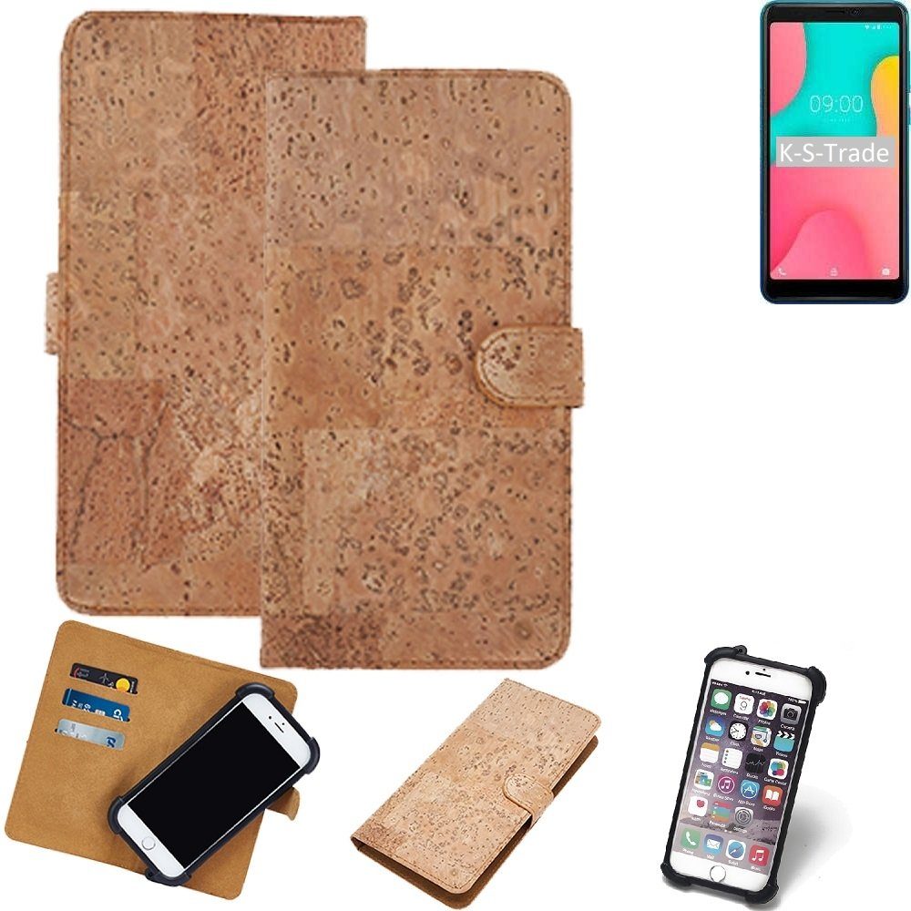 K-S-Trade Handyhülle für Wiko Y60, Hülle - Kork Handyhülle Cover - Schutzhülle TPU Case Bumper in