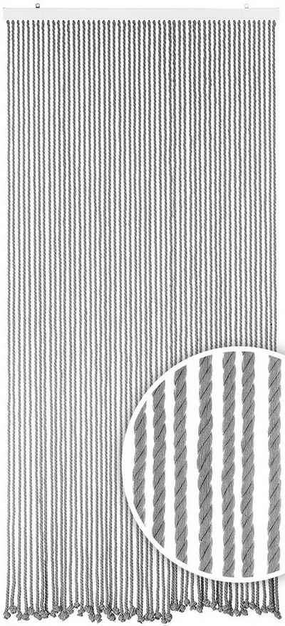 Türvorhang Seilvorhang GREY 54 Stränge 90x200 cm, Kobolo, Ösen (1 St), transparent