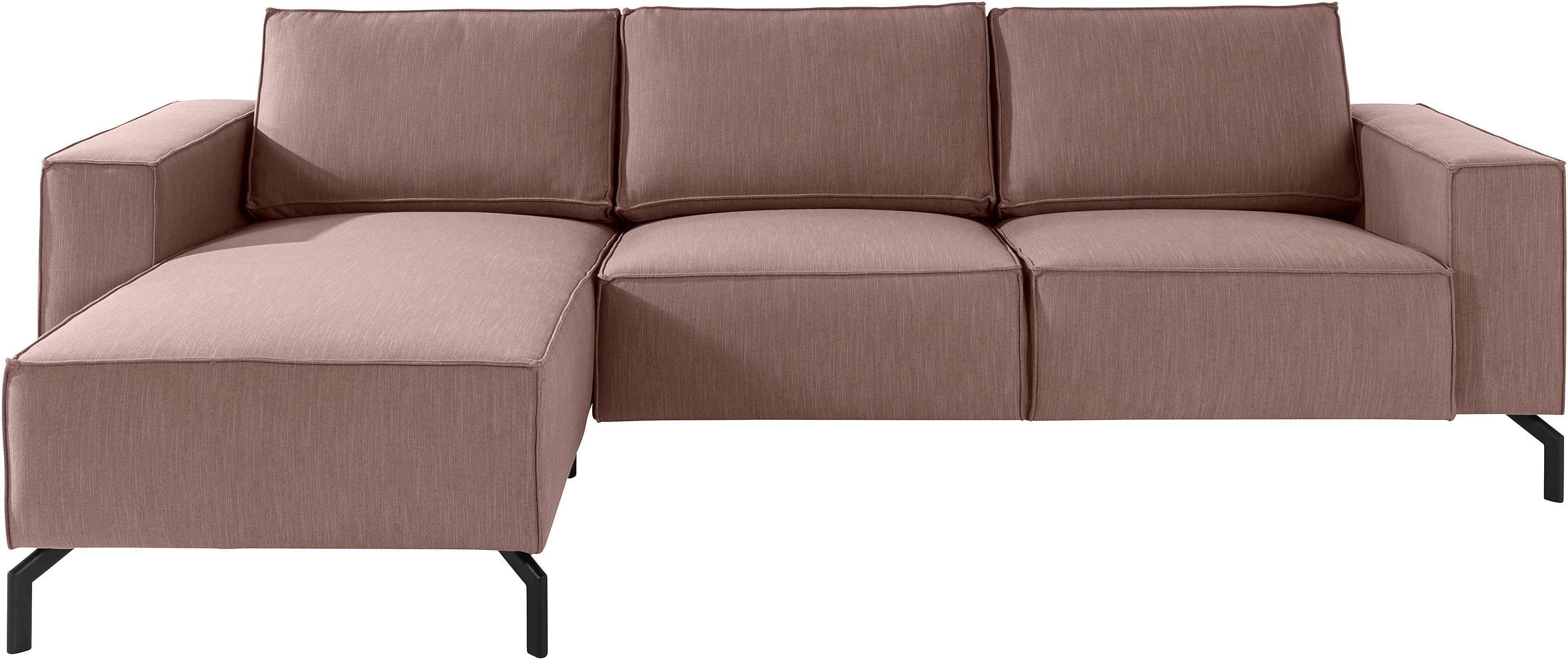 OTTO products Ecksofa »Cilla«, markante Faltnaht, wahlweise Feinstruktur aus recyceltem Material oder Dickleder: nachhaltiges Premiumleder mit Olivenblattgerbung-kaufen