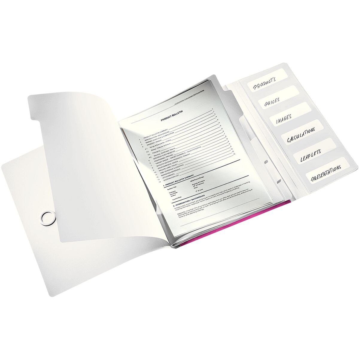 LEITZ Organisationsmappe WOW 4633, Ordnungsmappe mit 6 Fächern, A4, bis 200 Blatt