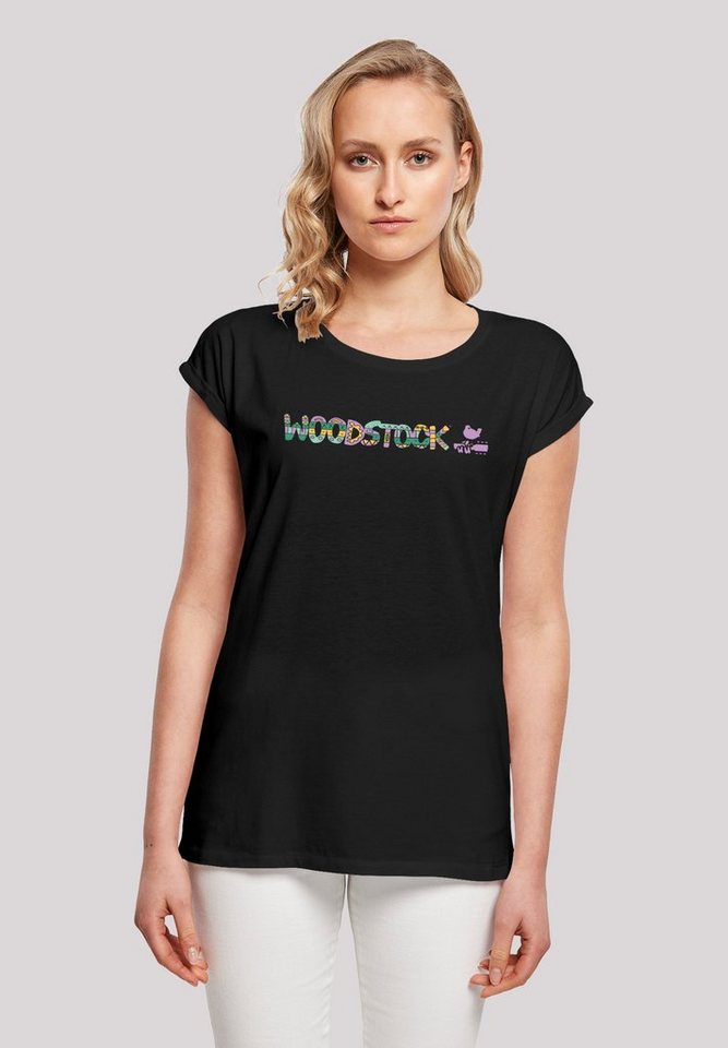 F4NT4STIC T-Shirt Woodstock Aztec Logo Print