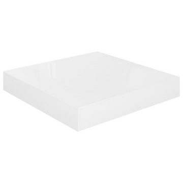 vidaXL Regal Schwebende Wandregale 4 Stk Hochglanz-Weiß 23x23,5x3,8cm MDF