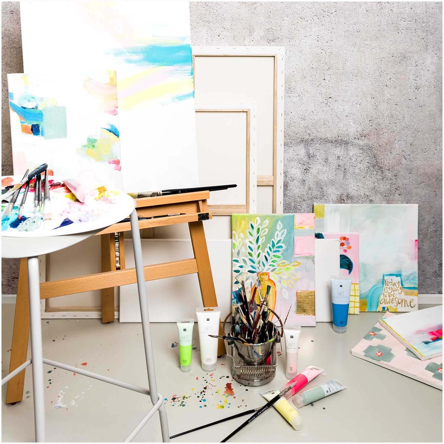 Rico-Design Verlag Kreativset Rico Design ART Künstler Acrylfarben-Set Pastell - 12 Farben je 12 ml, (12-tlg), Malfarbe für Anfänger, Profikünstler, Kinder & Erwachsene