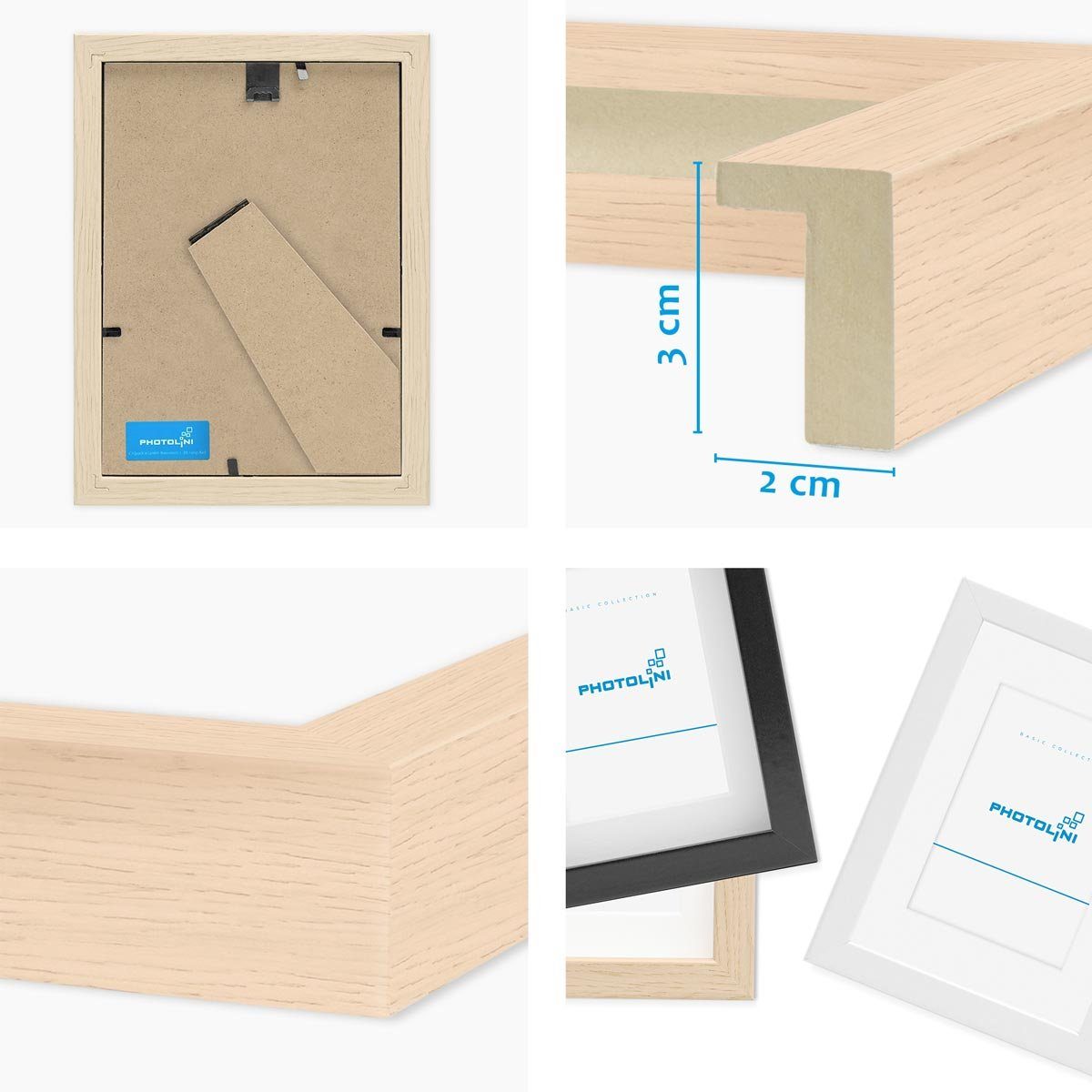 PHOTOLINI Bilderrahmen 3D-Rahmen mit Passepartout / günstig online kaufen