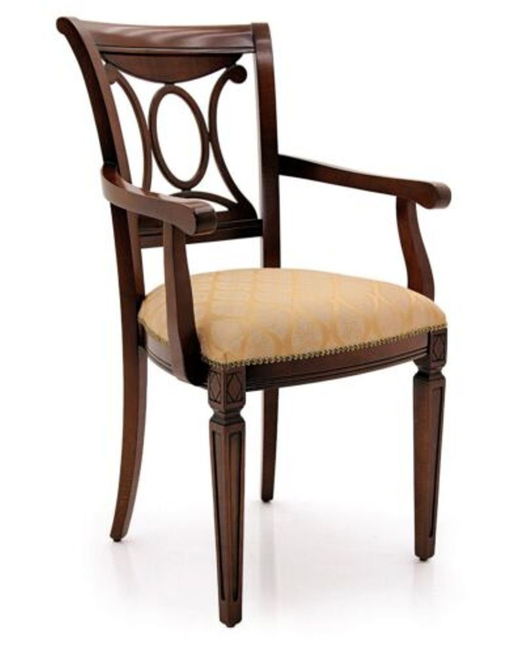 Armlehnstuhl, Stuhl mit Stuhl Holz Sitz Polster Armlehne JVmoebel Esszimmer Büro Design