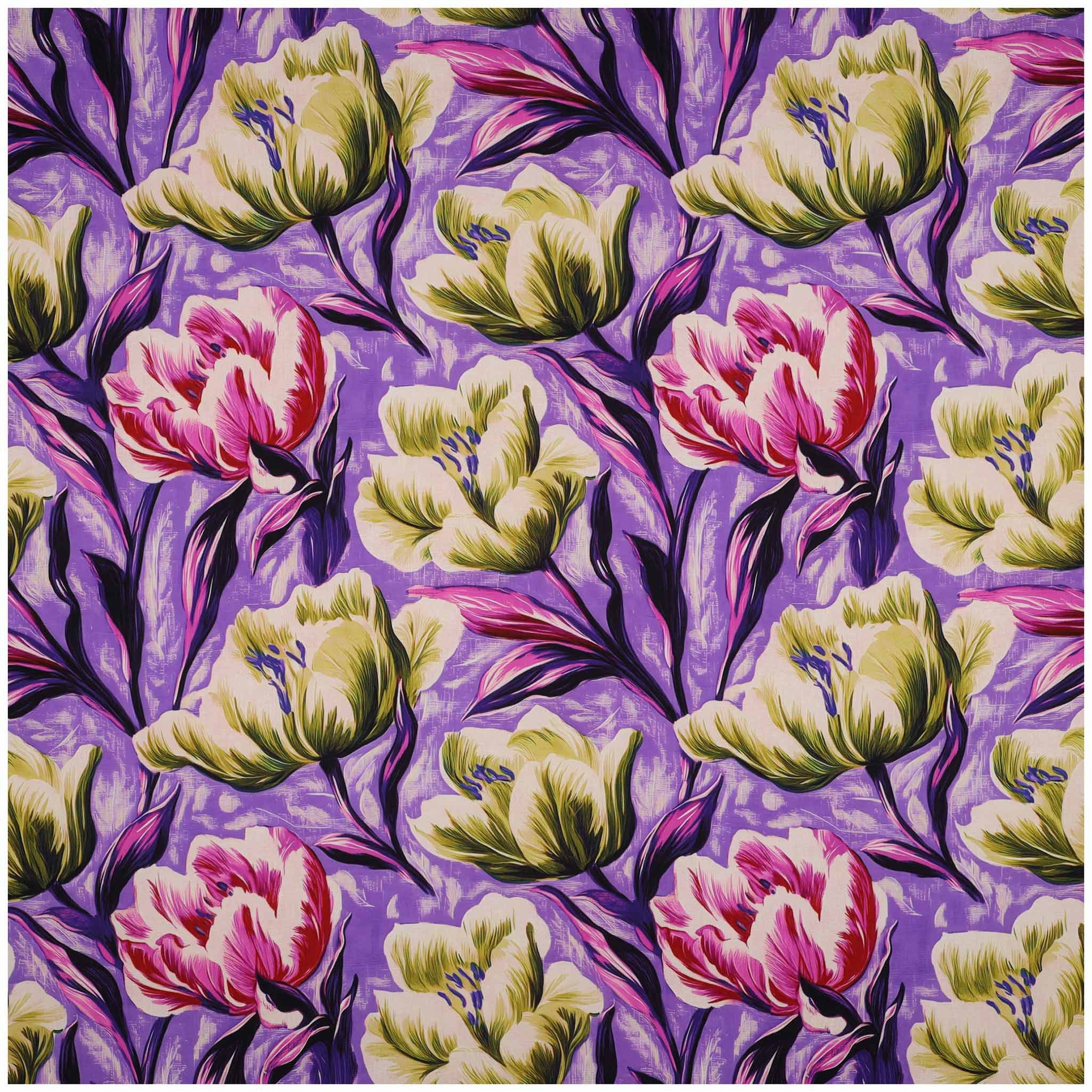 maDDma Stoff Viskose-Stoff Flowers ab 1 m x 140 cm Popeline Fahnentuch Sommerstoff, Blumen 2