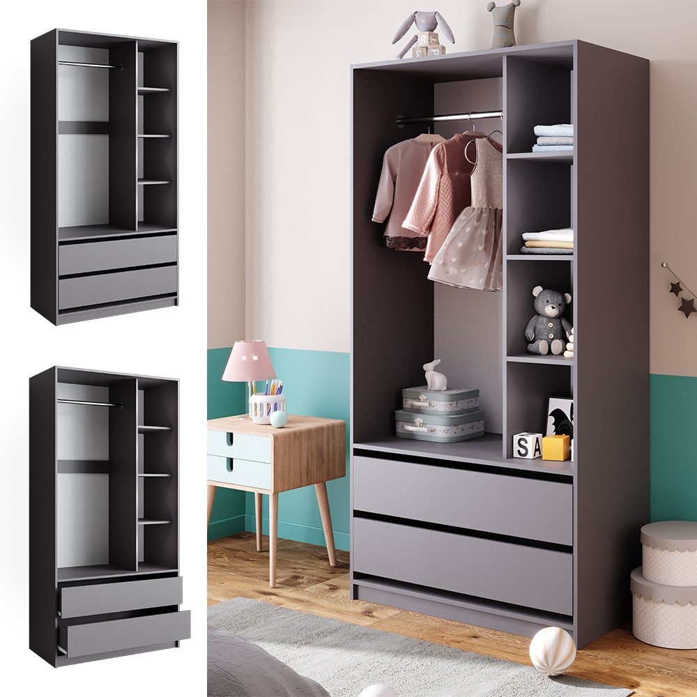 Vicco Kleiderschrank Elmo, Anthrazit, 100 x günstig online kaufen