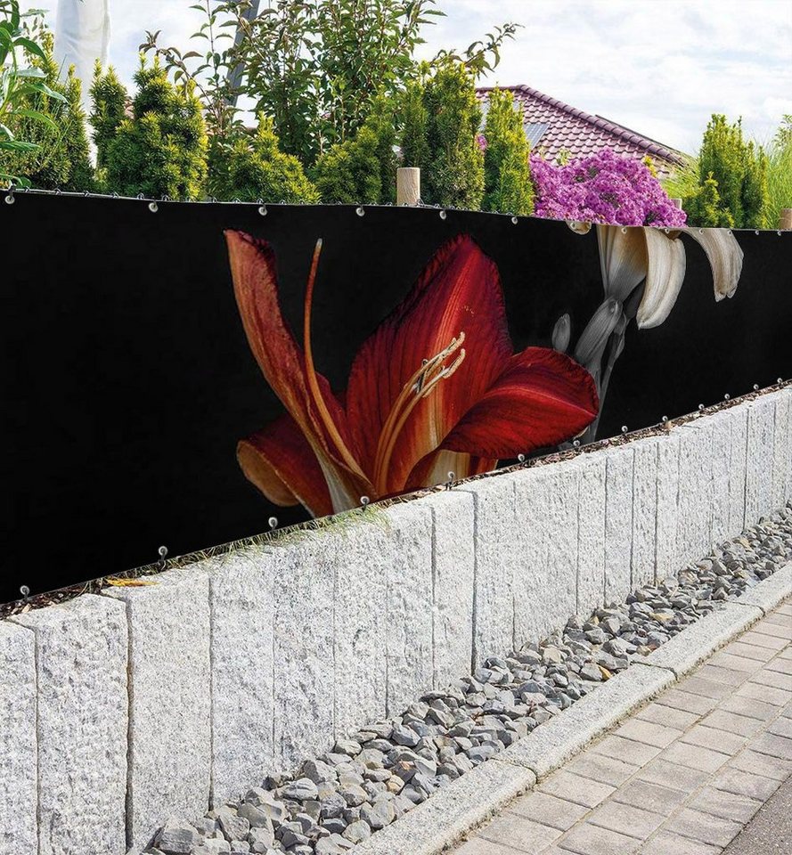 Thumbnail - MyMaxxi Sichtschutzzaunmatten Zaunbanner Lilien rot Sichtschutz Garten Zaun, (Bambus grün)