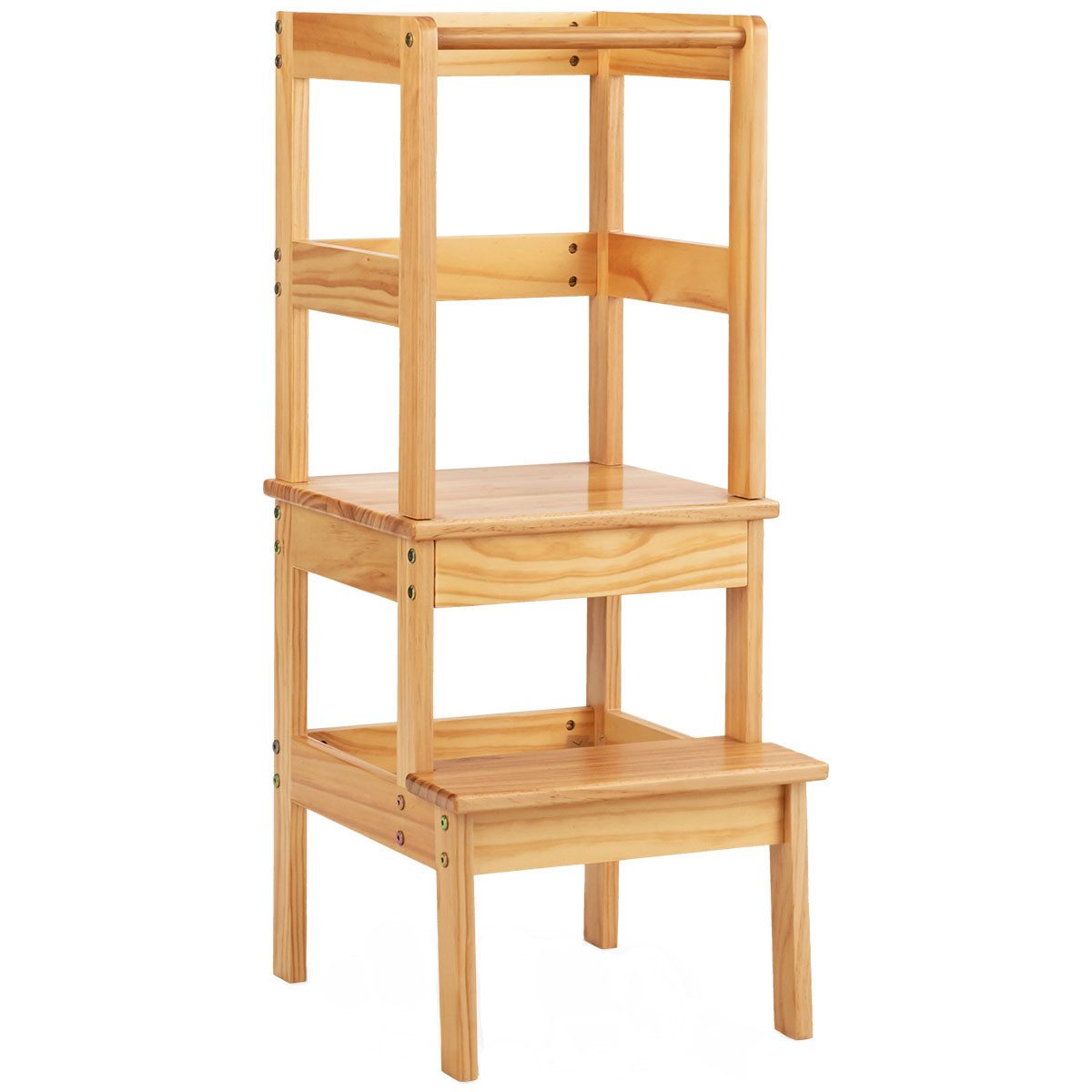 COSTWAY Stehhilfe 2 Stufen Lernturm, aus Kieferholz