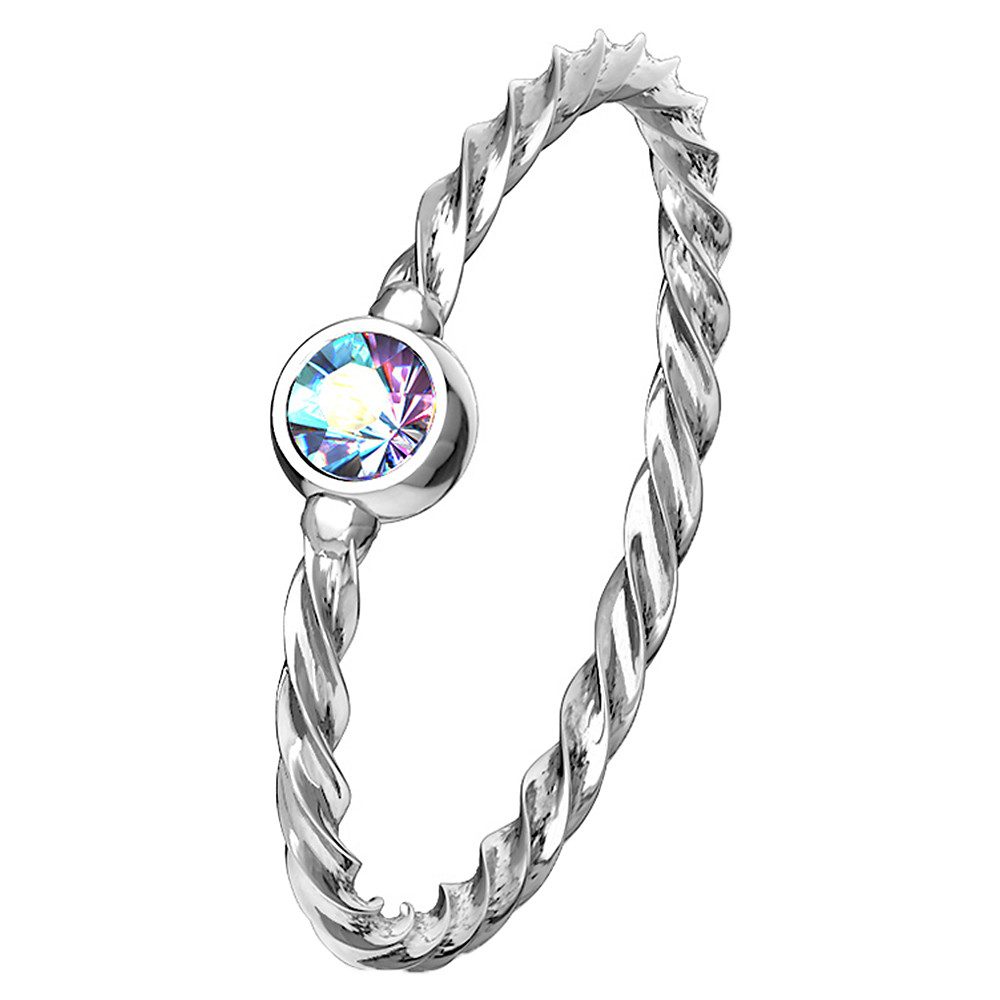 Nasenpiercing Nasenpiercing Septum Universal Ring mit Kristall Silber Rainbow