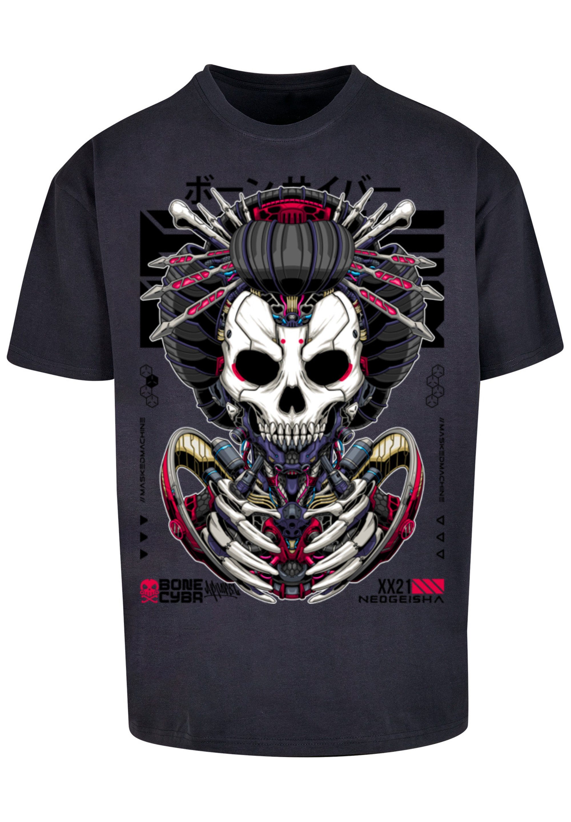 T-Shirt Cyber Bone CYBERPUNK F4NT4STIC Print navy STYLES