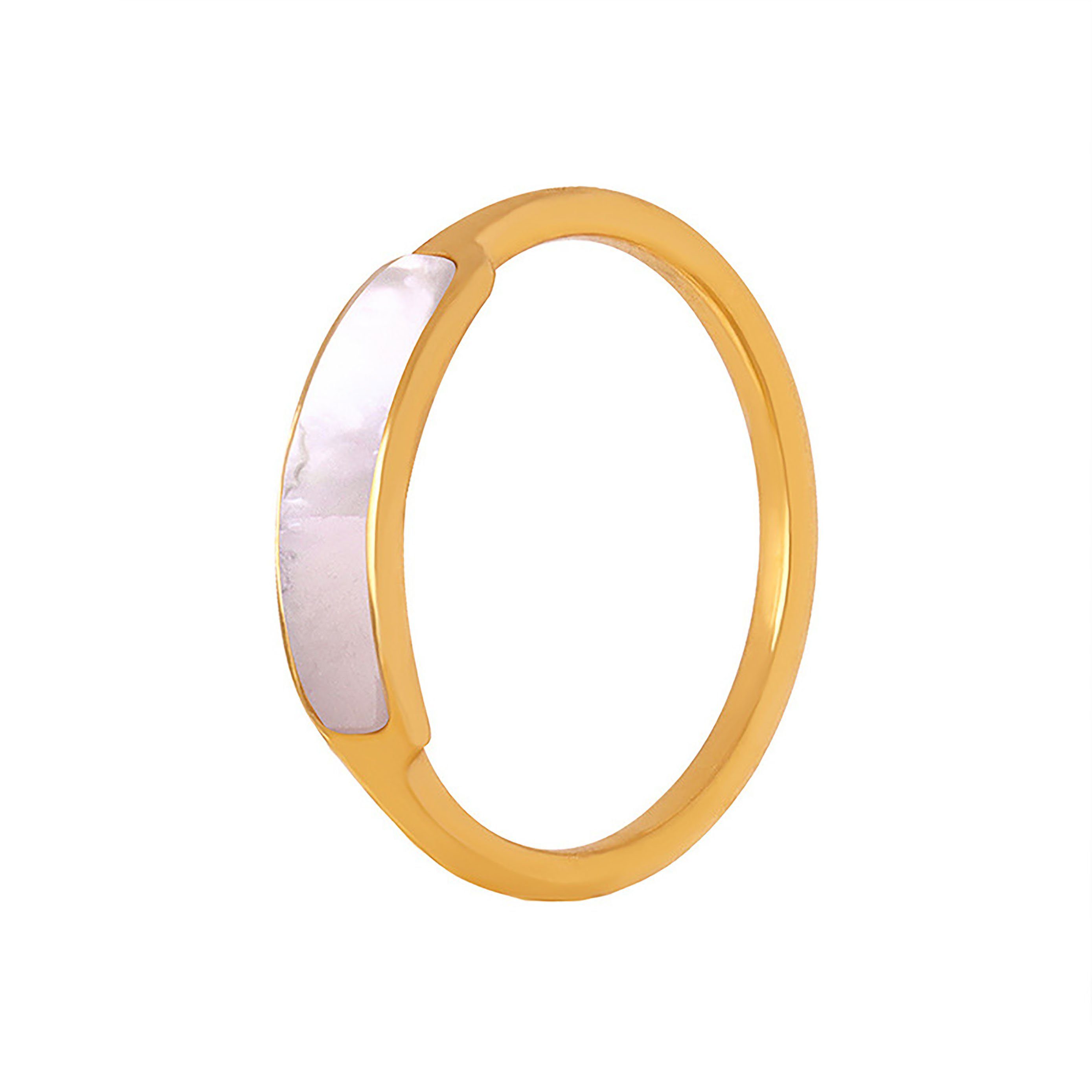 SRRINM Fingerring Einfacher Ring mit weißer Muschel und Lünette (1-tlg)