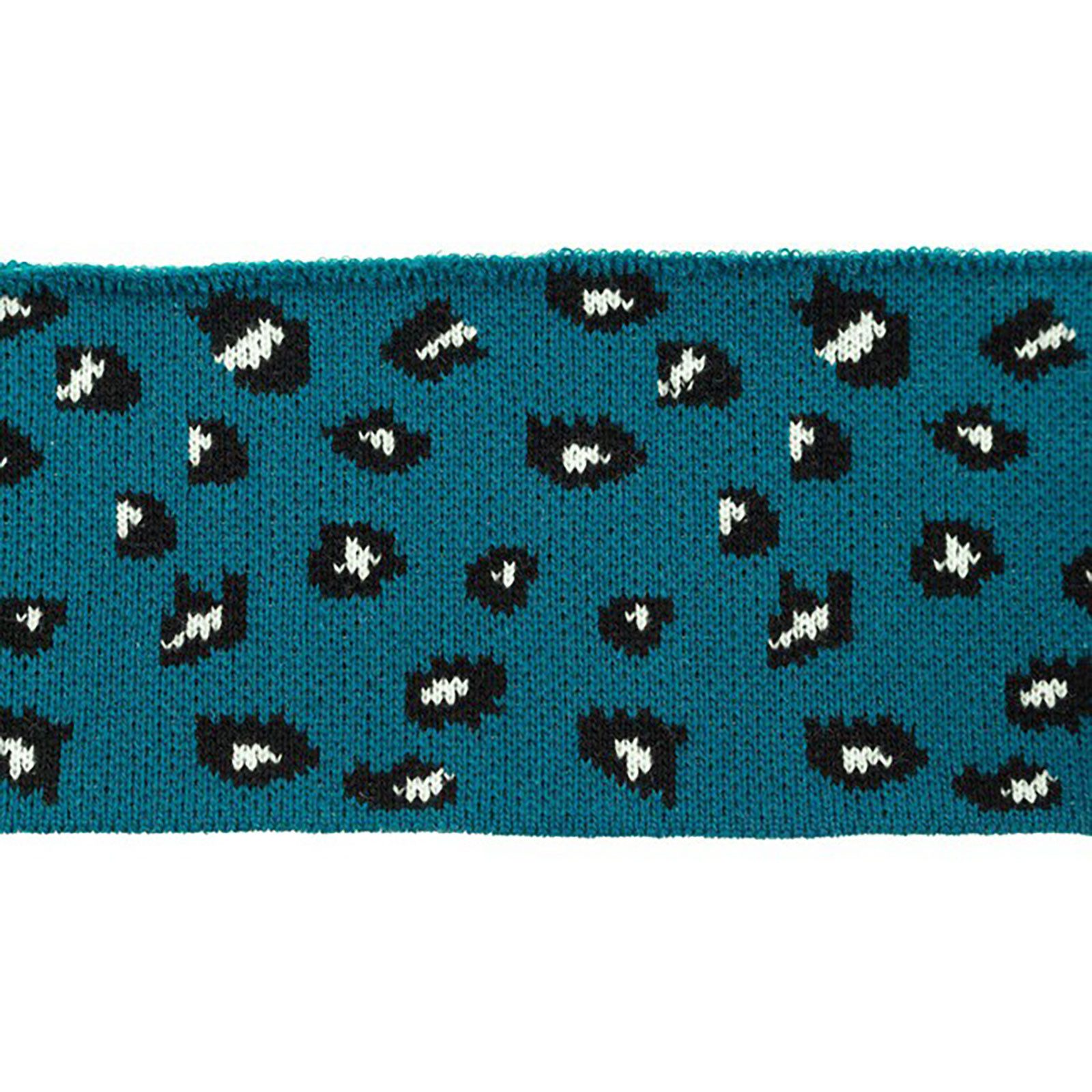maDDma Stoff Cuff Bündchen Strickbündchen 110x7cm Baumwolle, Leopard petrol
