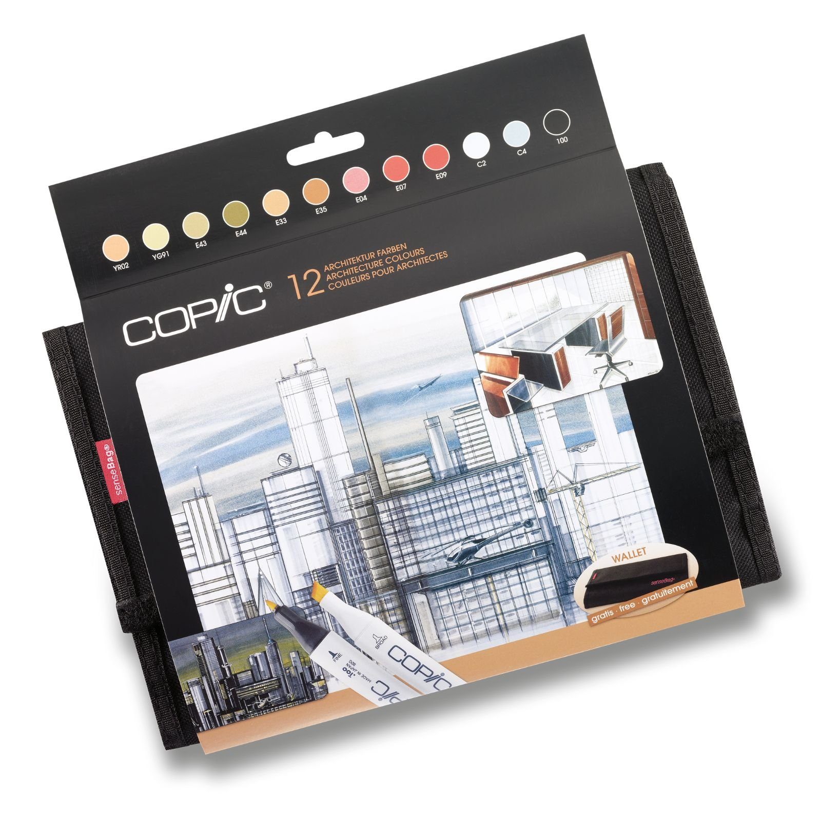COPIC Copic Marker COPIC Classic 12er Wallet - Architekturfarben