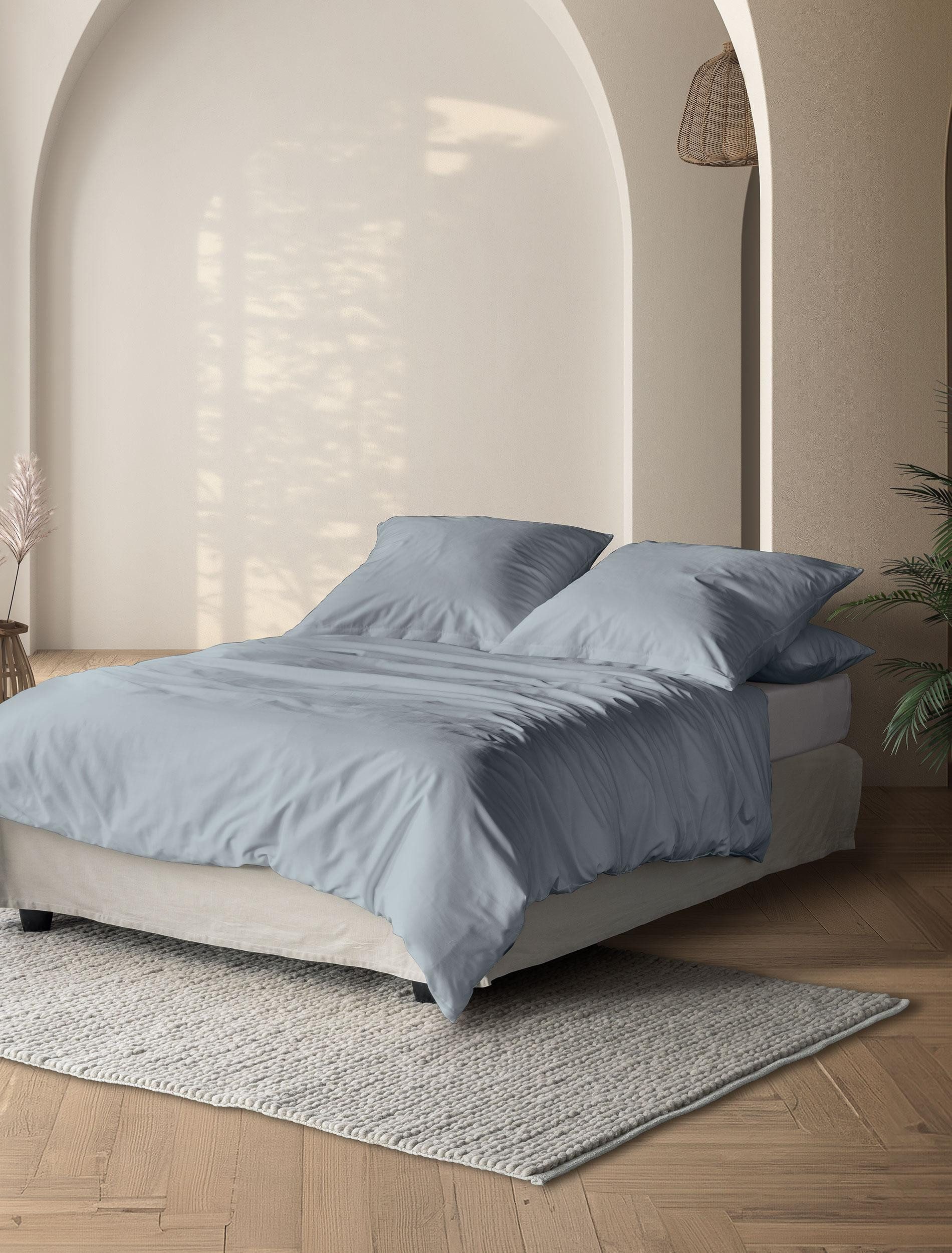 Irisette Bettwäsche Premium Satin Bettwäsche Paris, Mako-Satin, 2 teilig, hochwertige Uni Premium Bettwäsche mit Reißverschluss, 100% Baumwolle