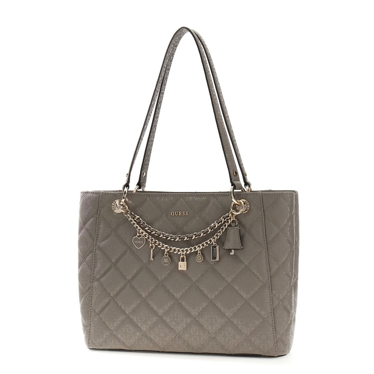 Guess Umhängetasche GUESS Shopper Libby Noel Tote Dark Taupe (1, 1-tlg., 1)