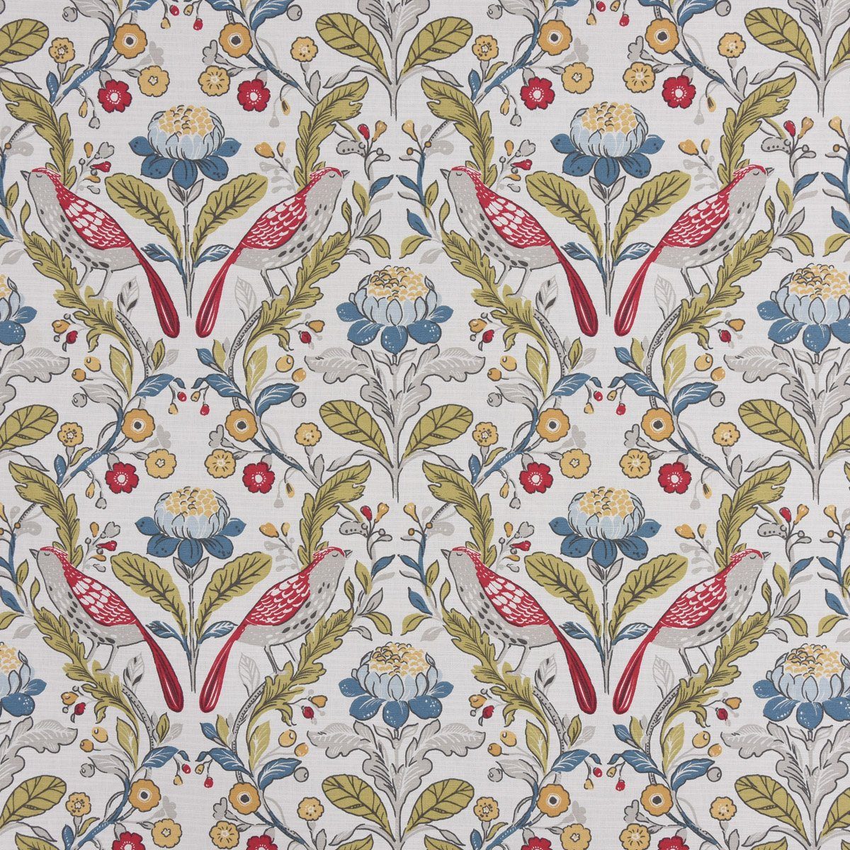 SCHÖNER LEBEN. Tischläufer SCHÖNER LEBEN. Tischläufer STUDIO G Blumen Vogel weiß bunt 40x160cm, handmade