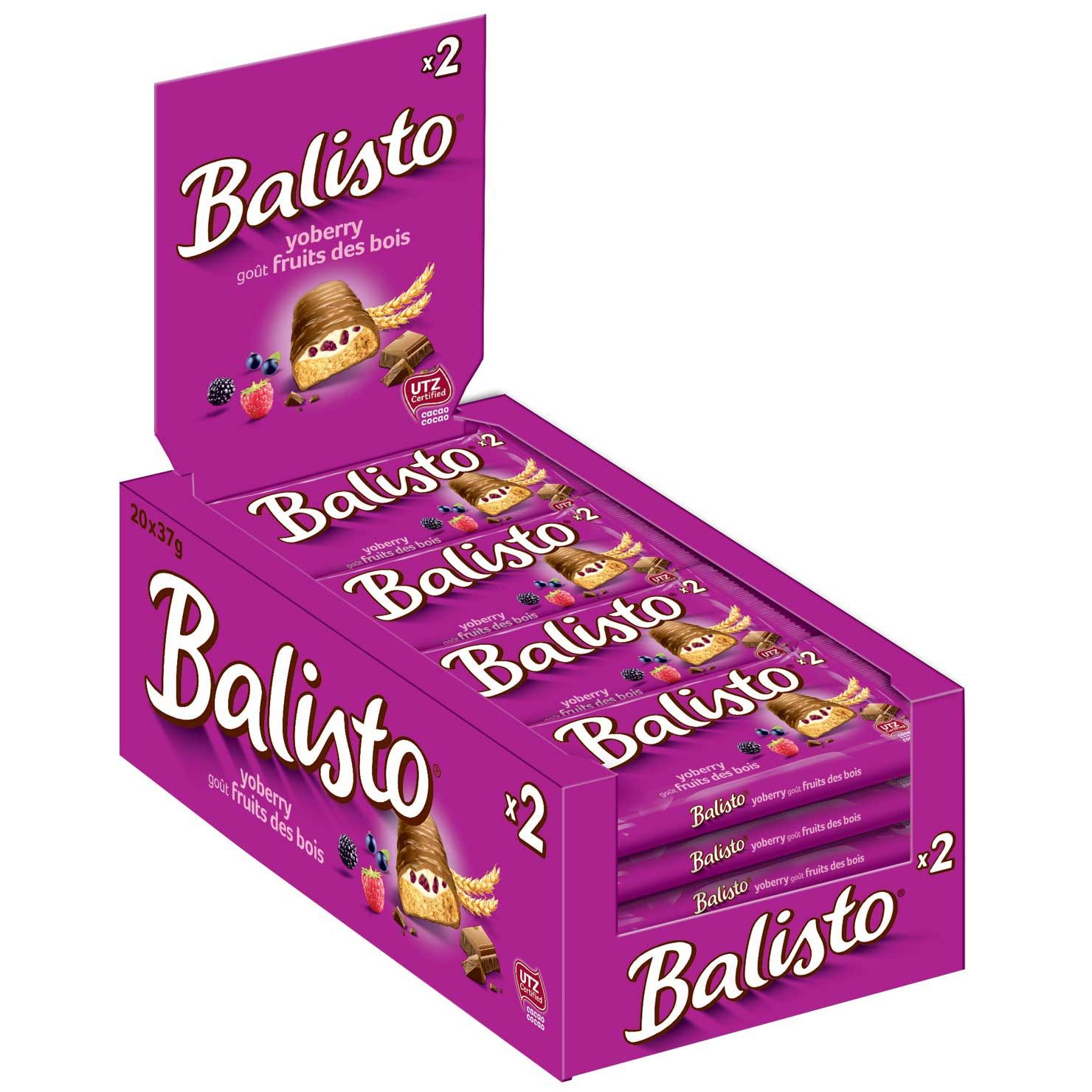 Balisto Riegel, Balisto Joghurt Beeren Mix Vollkornkeks mit Schokolade 37g 20er Pack