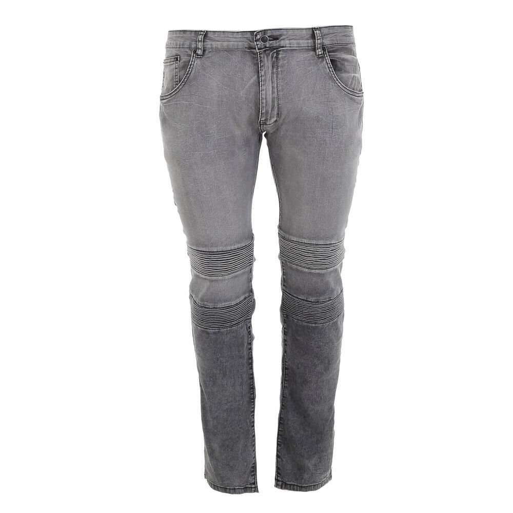 Ital-Design Stretch-Jeans Herren Freizeit Used-Look Stretch Jeans in Grau
