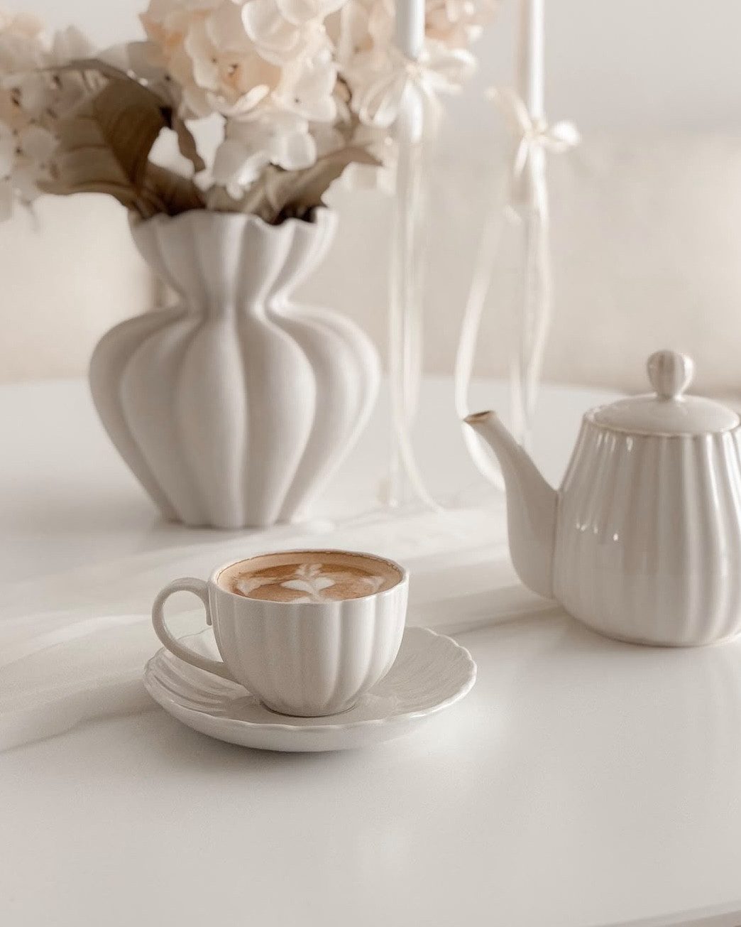 EKA Kaffeeservice Lotus White, 6 Personen, 12-teilig, für 6 Personen