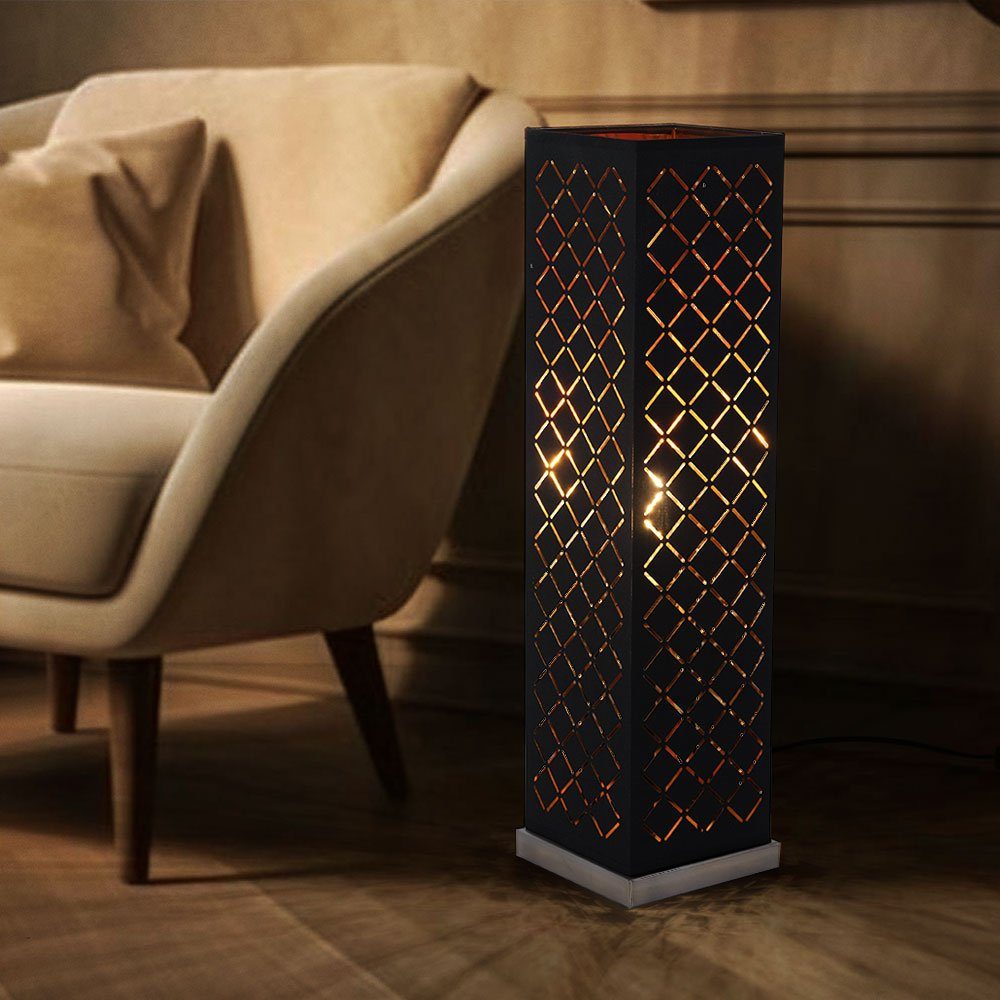 LED inklusive, Blatt schwarz Lampe etc-shop Warmweiß, Tisch Tischleuchte, Textil Design Wohn Leuchtmittel Gold Zimmer