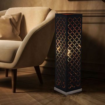 etc-shop LED Tischleuchte, Leuchtmittel inklusive, Warmweiß, Textil Tisch Lampe schwarz Wohn Zimmer Blatt Gold Design