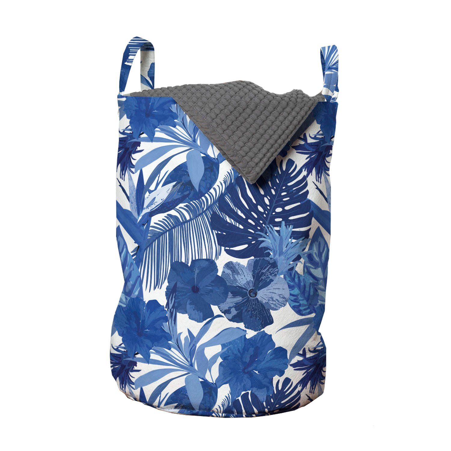 Abakuhaus Wäschesäckchen Wäschekorb mit Griffen Kordelzugverschluss für Waschsalons, Philodendron Tropic Blätter-