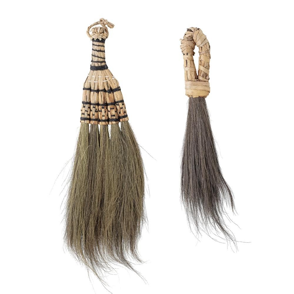 Bloomingville Wanddekoobjekt Hevan Wanddekoration, 2er Set, Natur, Besen aus Seegras, Besenanhänger, Ethnodeko, Boho Wandbehang, Naturfaser, Türdeko