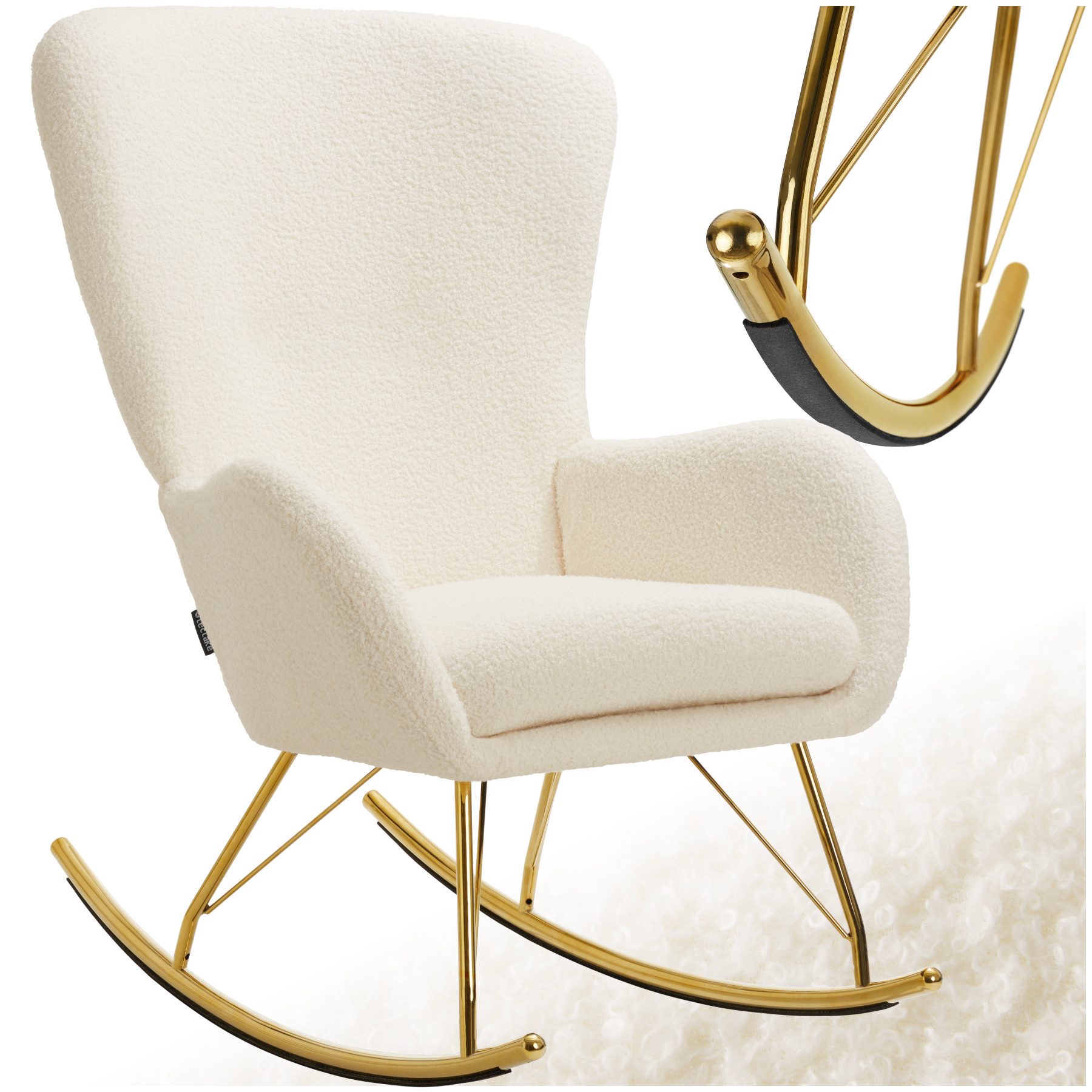 tectake Schaukelstuhl Relaxsessel Swing mit Stahlkufen günstig online kaufen