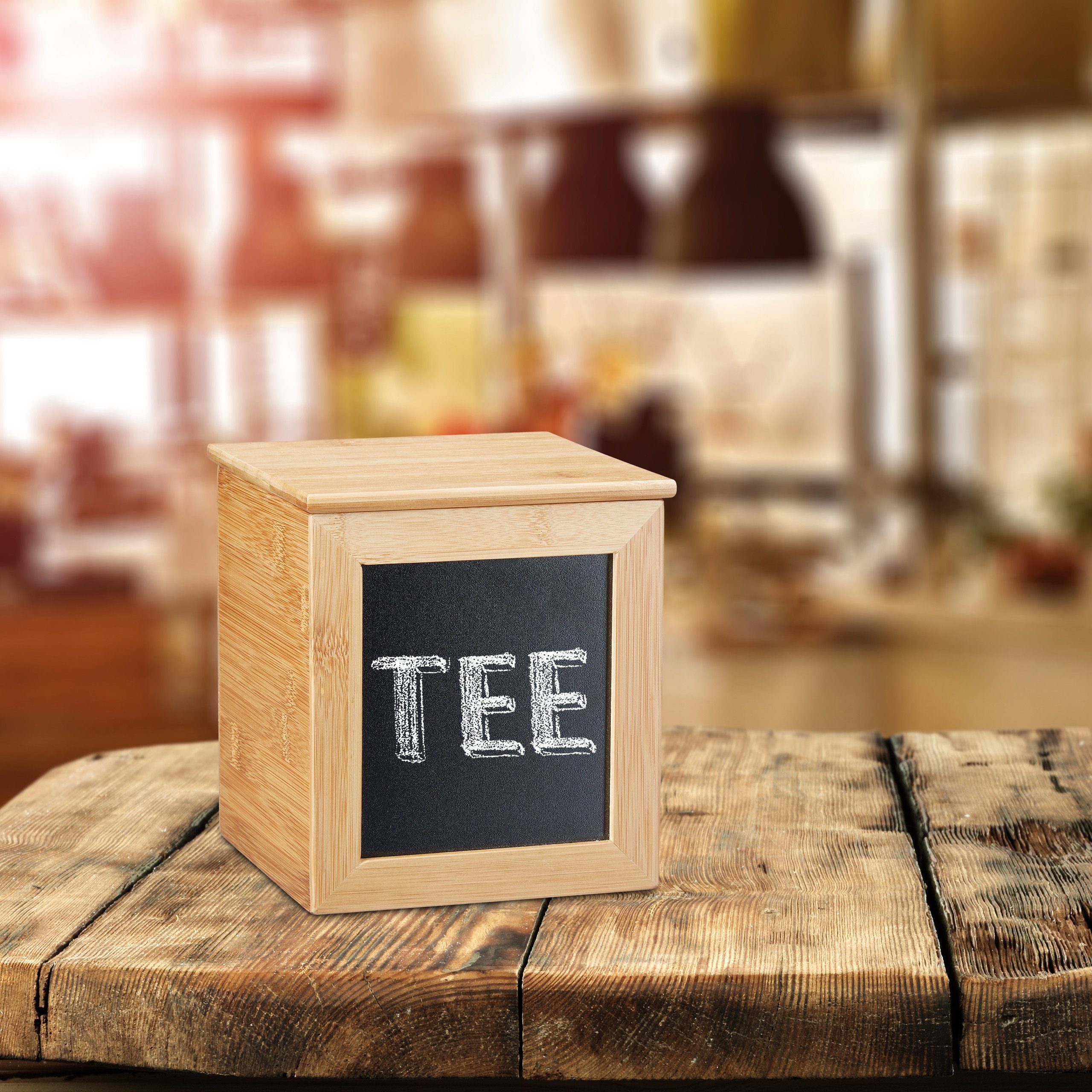 relaxdays Aufbewahrungsbox Bambus mit Tafel günstig online kaufen