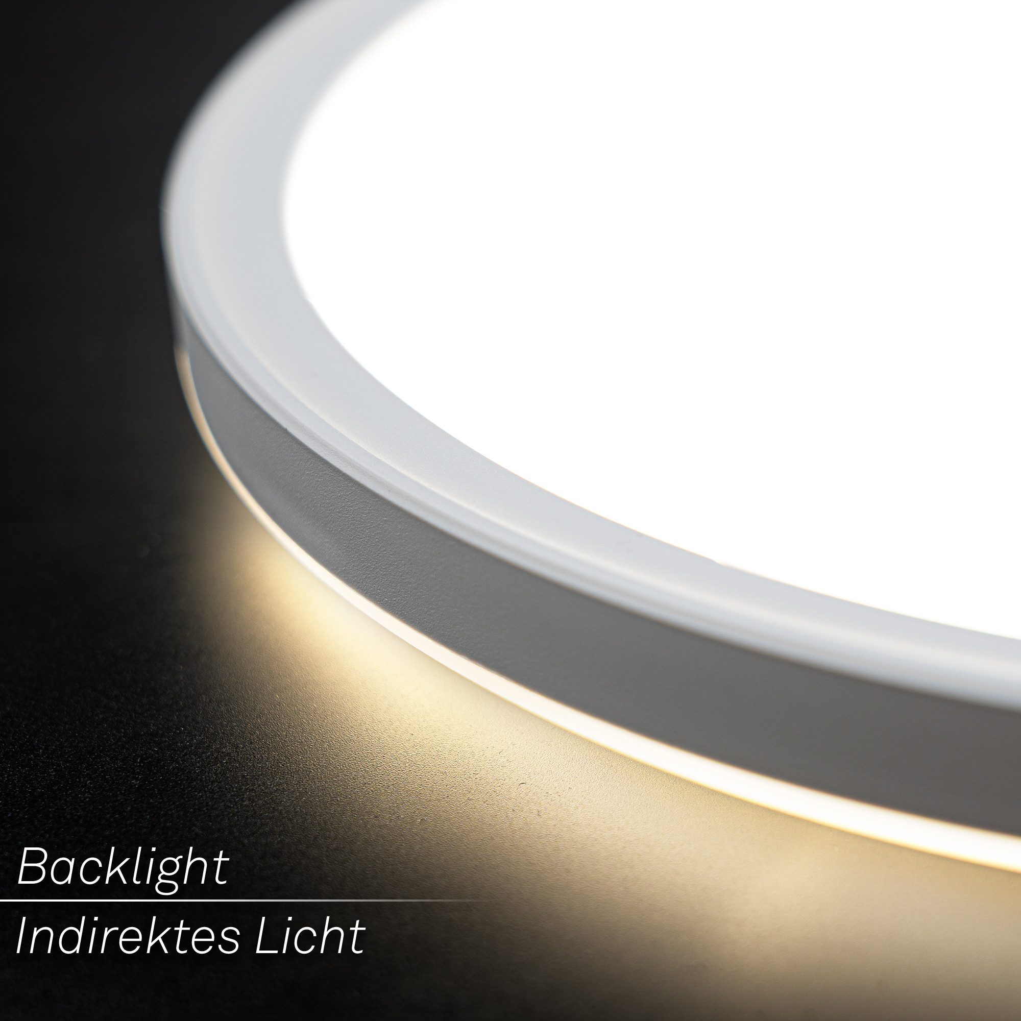 Briloner Leuchten LED Panel Deckenleuchte Ultraflach Slim Schwarz Weiß, Rund, LED fest integriert, CCT, Wählbar, LED Deckenlampe Schwarz/Weiß Wohnzimmer Schlafzimmer Küche