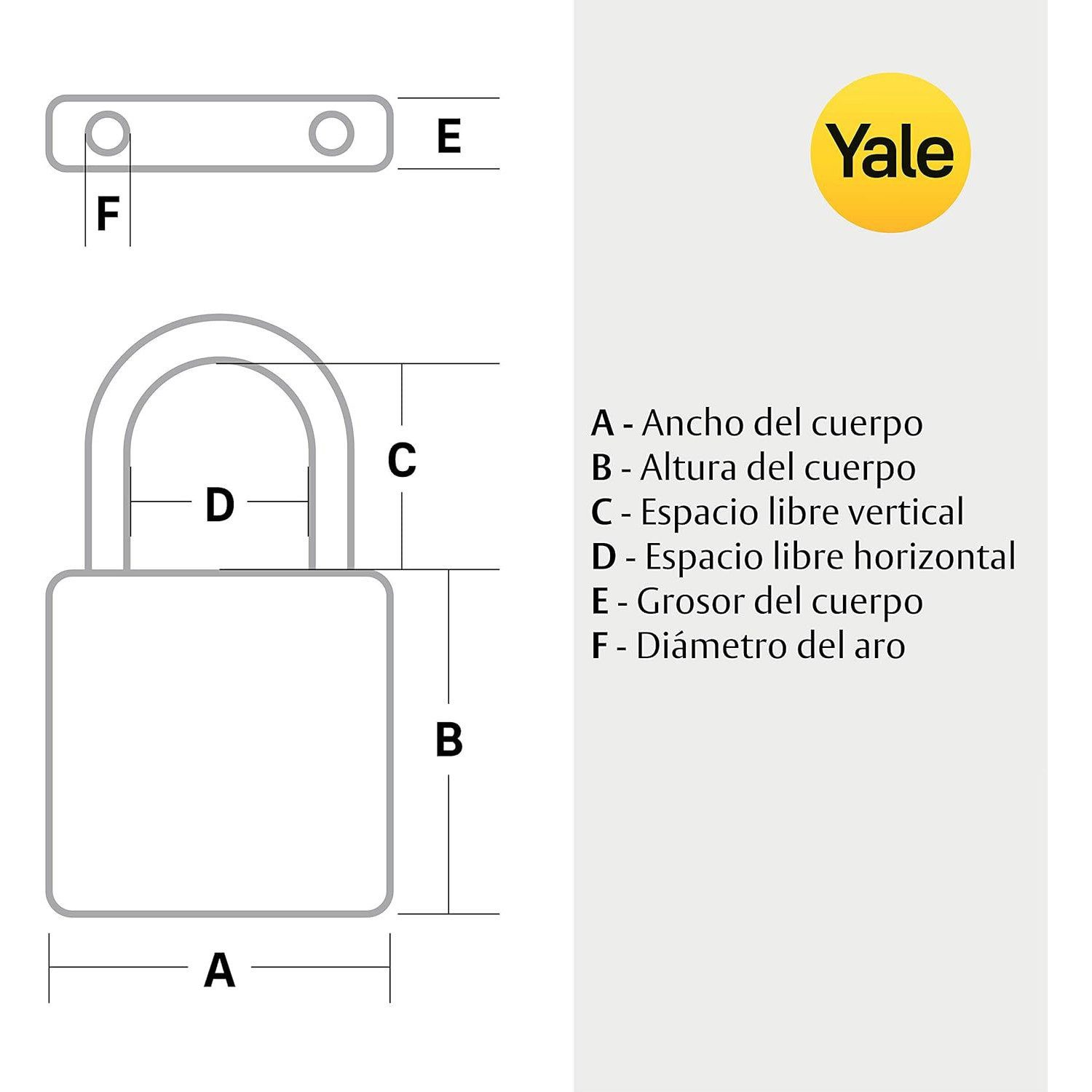 Yale Vorhängeschloss Vorhängeschloss 30mm Messing Koffer Schloss, Sicherheitsklasse 3 Schlüssel, (1-tlg), 3 Schlüssel Vorhangschloss