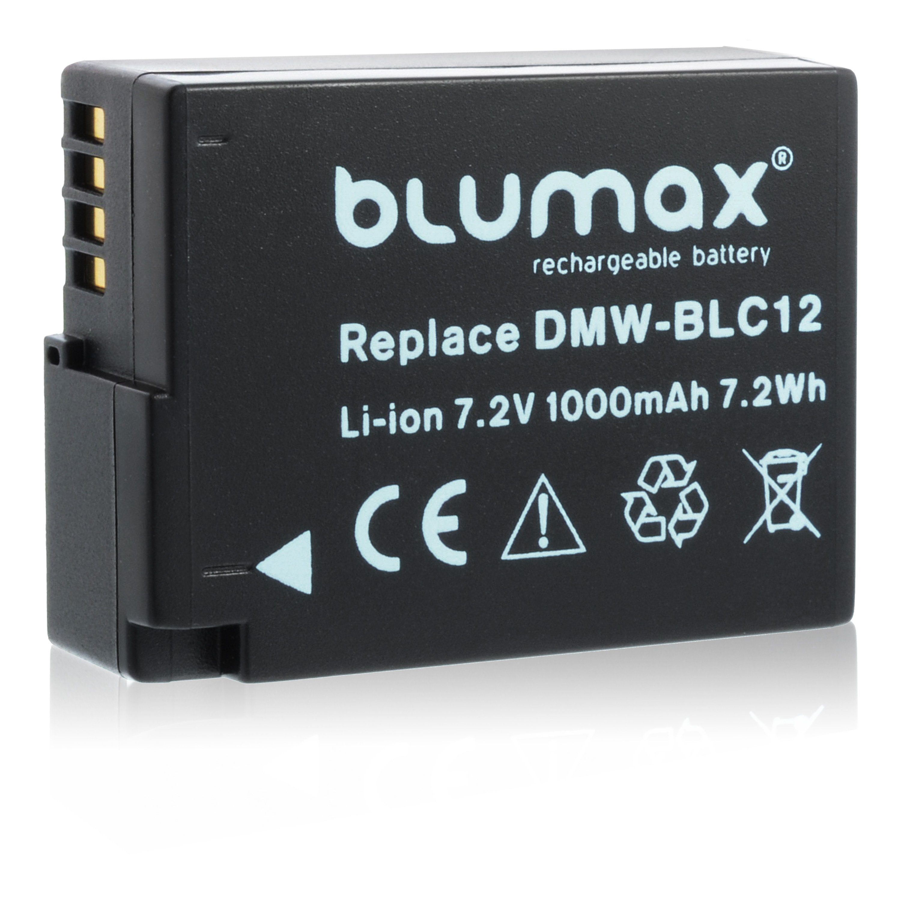 Blumax Akku passend für Panasonic 1000 DMW-BLC12 Kamera-Akku mAh7,2V