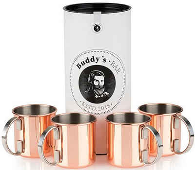 Buddy's Becher Buddy´s Bar, Edelstahl, Moscow Mule Becher, 450 ml, hochwertiger Edelstahl, Kupfer Poliert