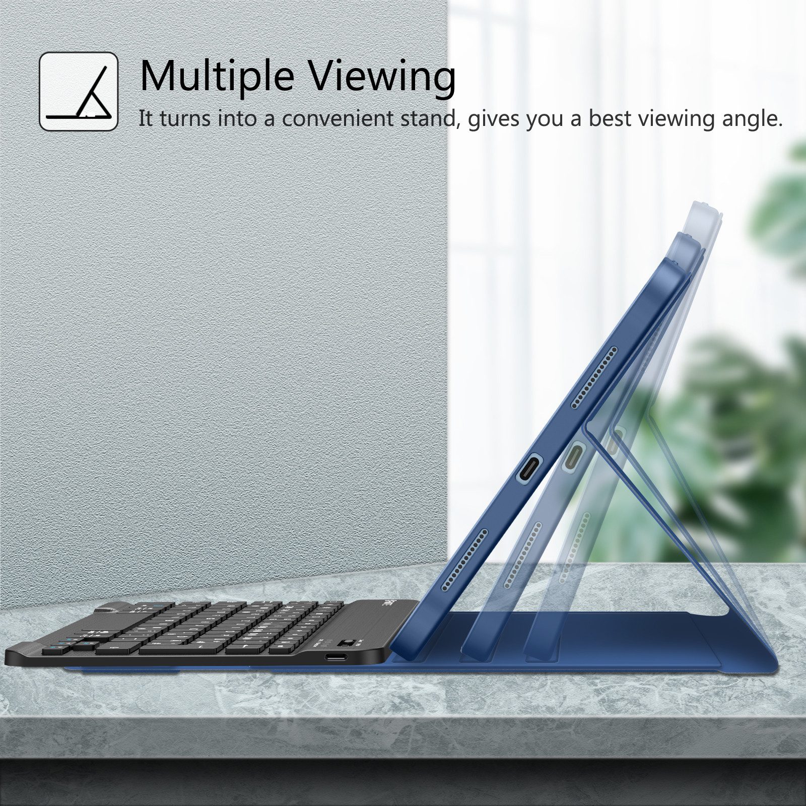 Fintie für iPad 11. Generation 11" 2025(A16), iPad 10. Generation 2022 10.9" Apple-Tastatur (Case mit Pencil Halter, magnetisch Abnehmbarer Tastatur(QWERTZ Layo – Bild 4 von 5