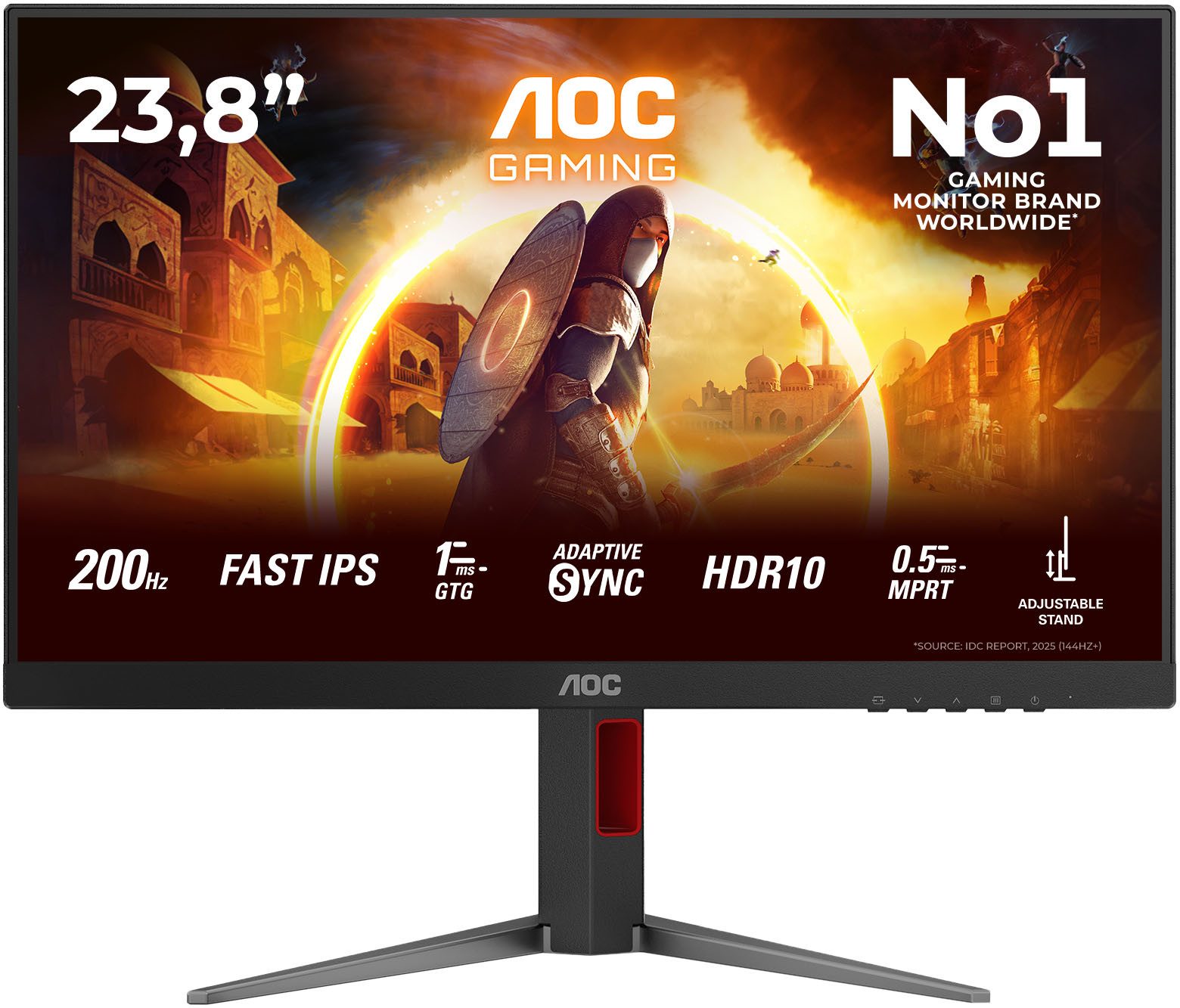 AOC 24G4HA Gaming-LED-Monitor (61 cm/24 ", 1920 x 1080 px, Full HD, 1 ms Reaktionszeit, 200 Hz, Fast-IPS)